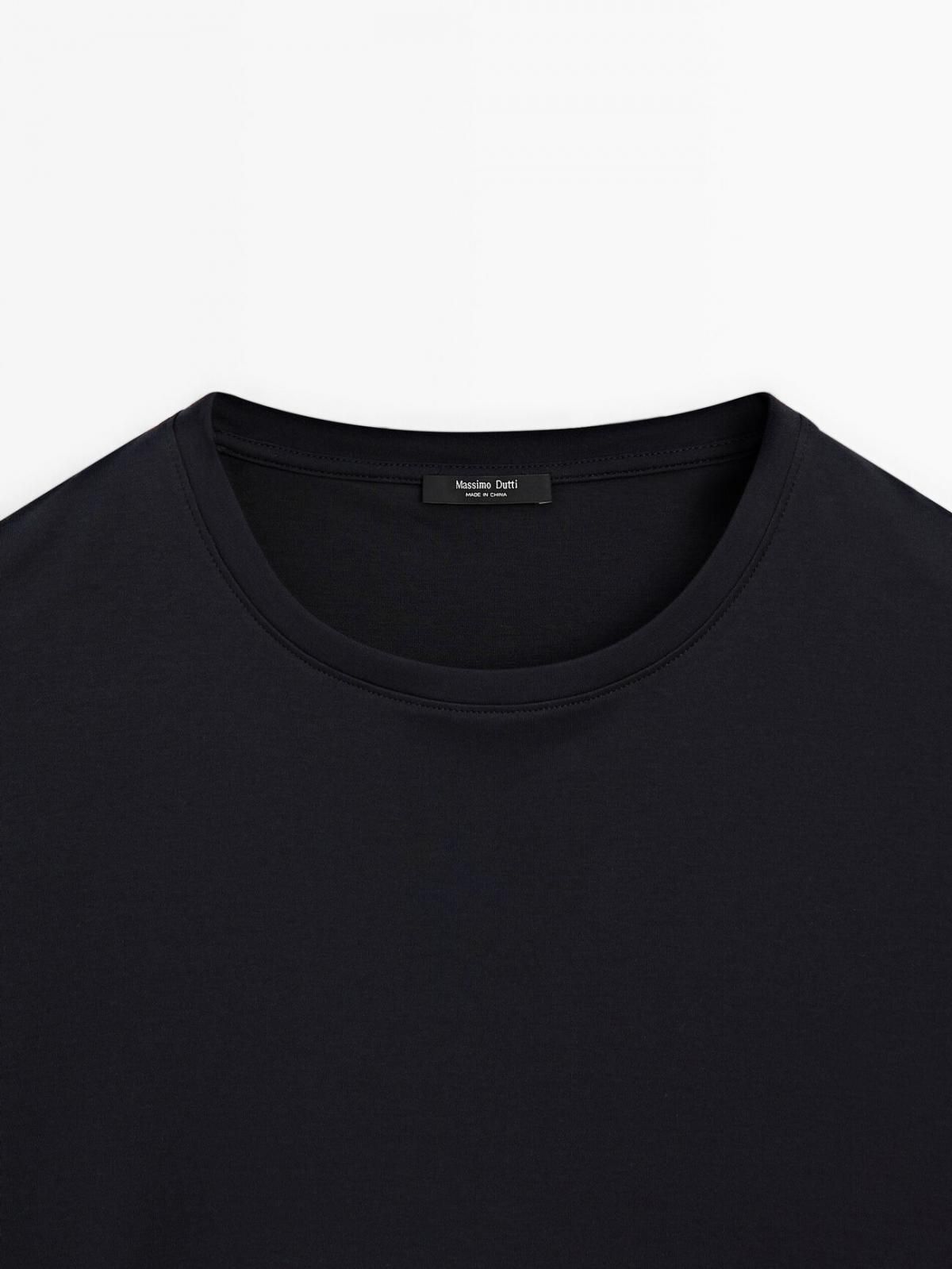마시모두띠 프리미엄 머서라이즈드 코튼 반팔 티셔츠 1422/208 NAVY BLUE - 상세 이미지 5