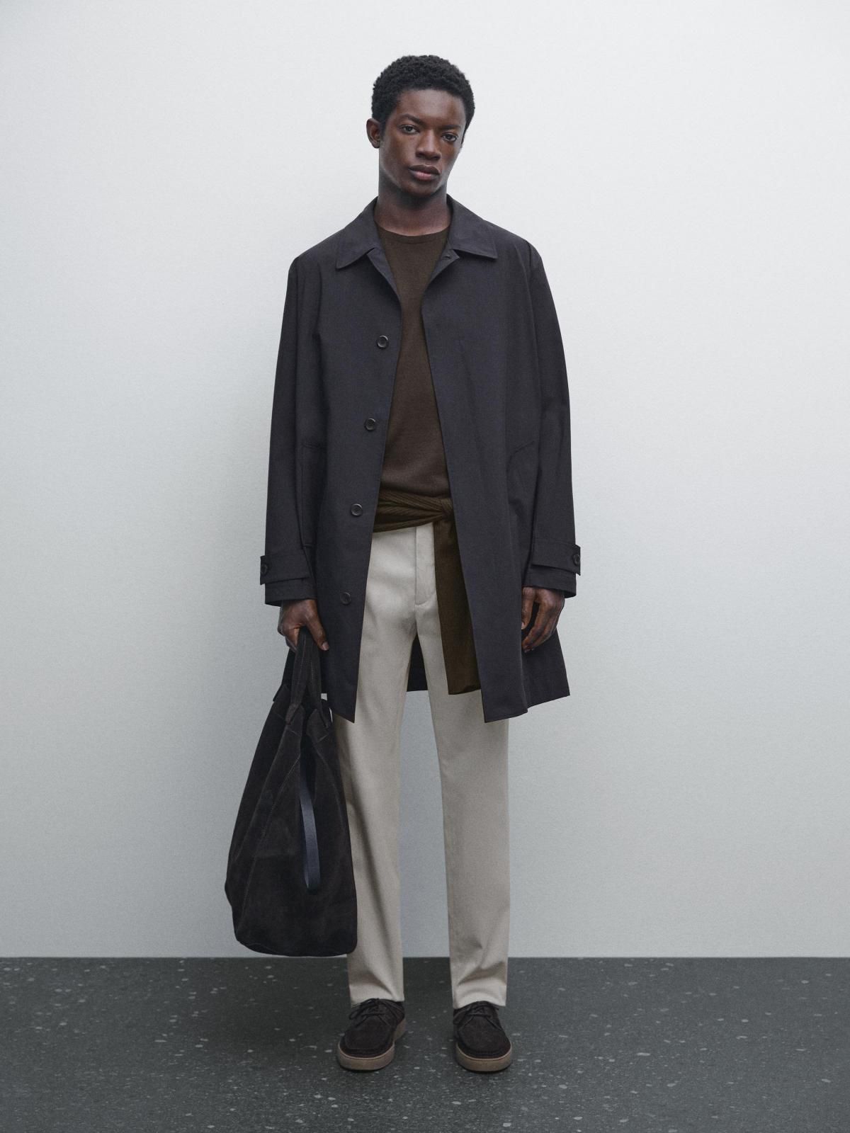 마시모두띠 슬림핏 테크니컬 코튼블렌드 슬랙스 팬츠 0023/006 STONE - 상세 이미지 2