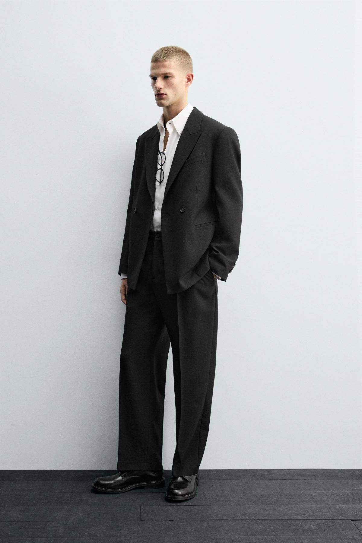 자라 더블브레스트 울 수트 블레이저 6791/573 BLACK - 상세 이미지 5