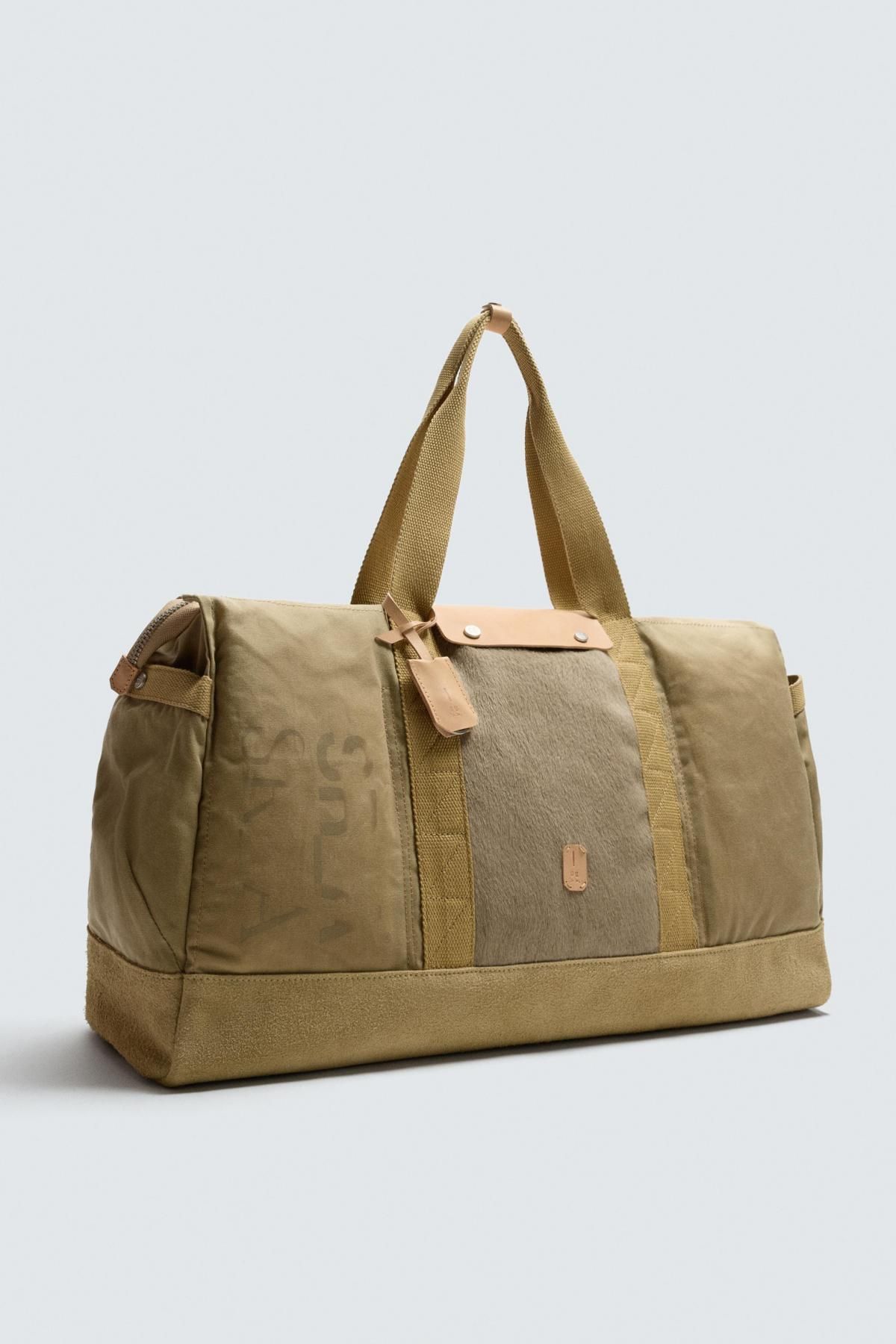 자라 프리미엄 코튼 패브릭 토트백 3358/620 SAND BROWN - 상세 이미지 5