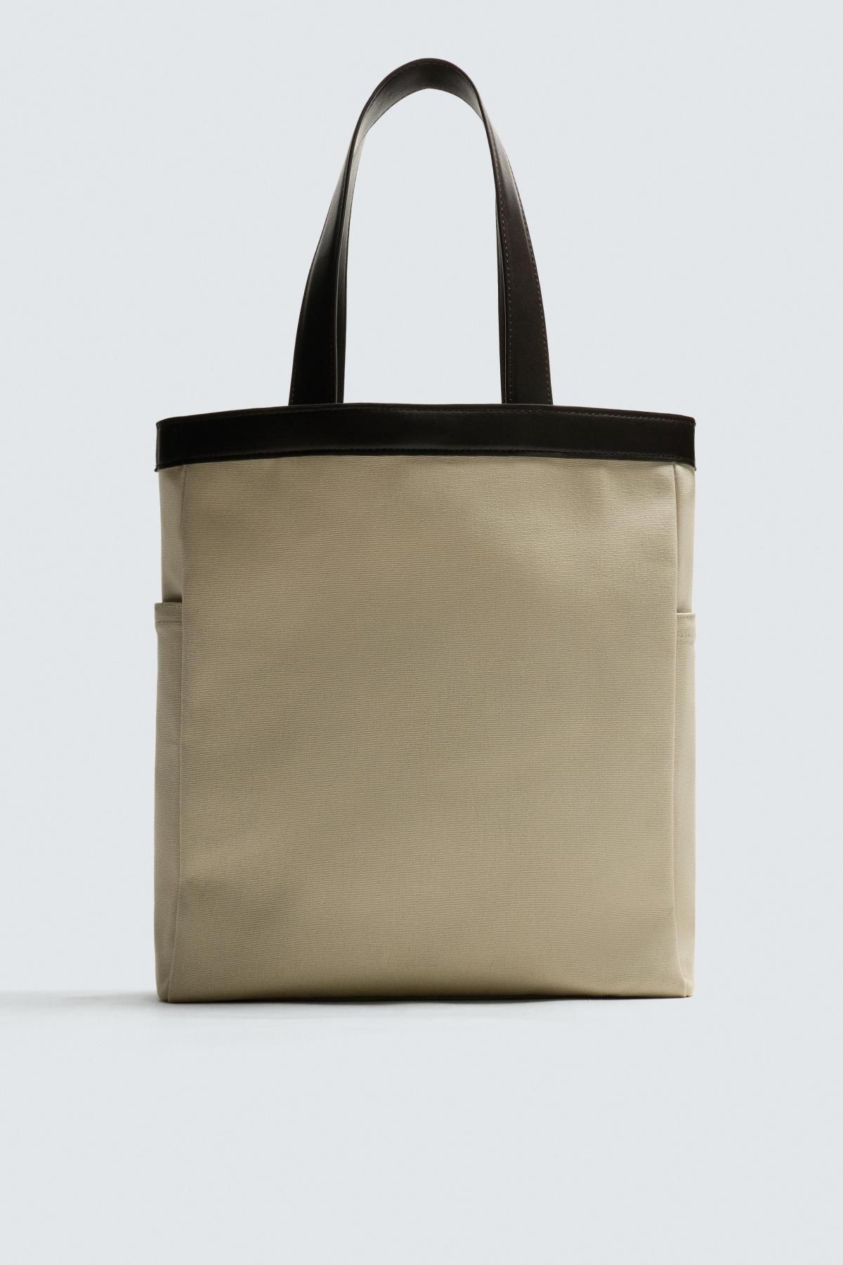 자라 베이직 코튼 토트백 3351/620 BEIGE - 메인 이미지
