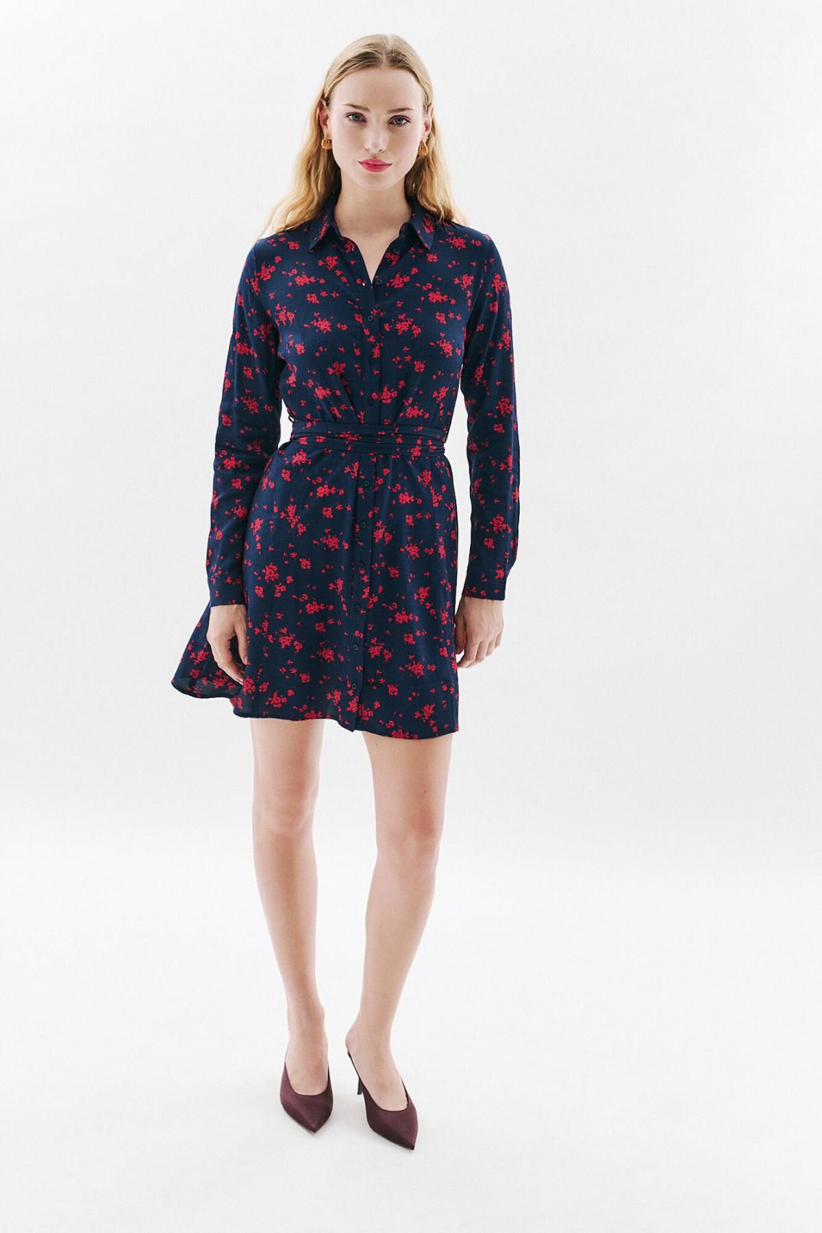 카롤 플로럴 비스코스 미니 셔츠 원피스 6442335 AZUL MARINO - 상세 이미지 2