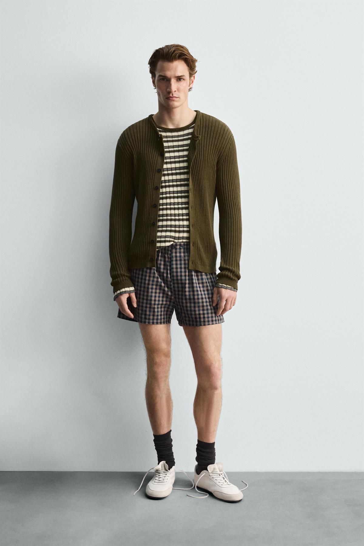 자라 리브 니트 라운드 카디건 6674/321 KHAKI - 상세 이미지 2