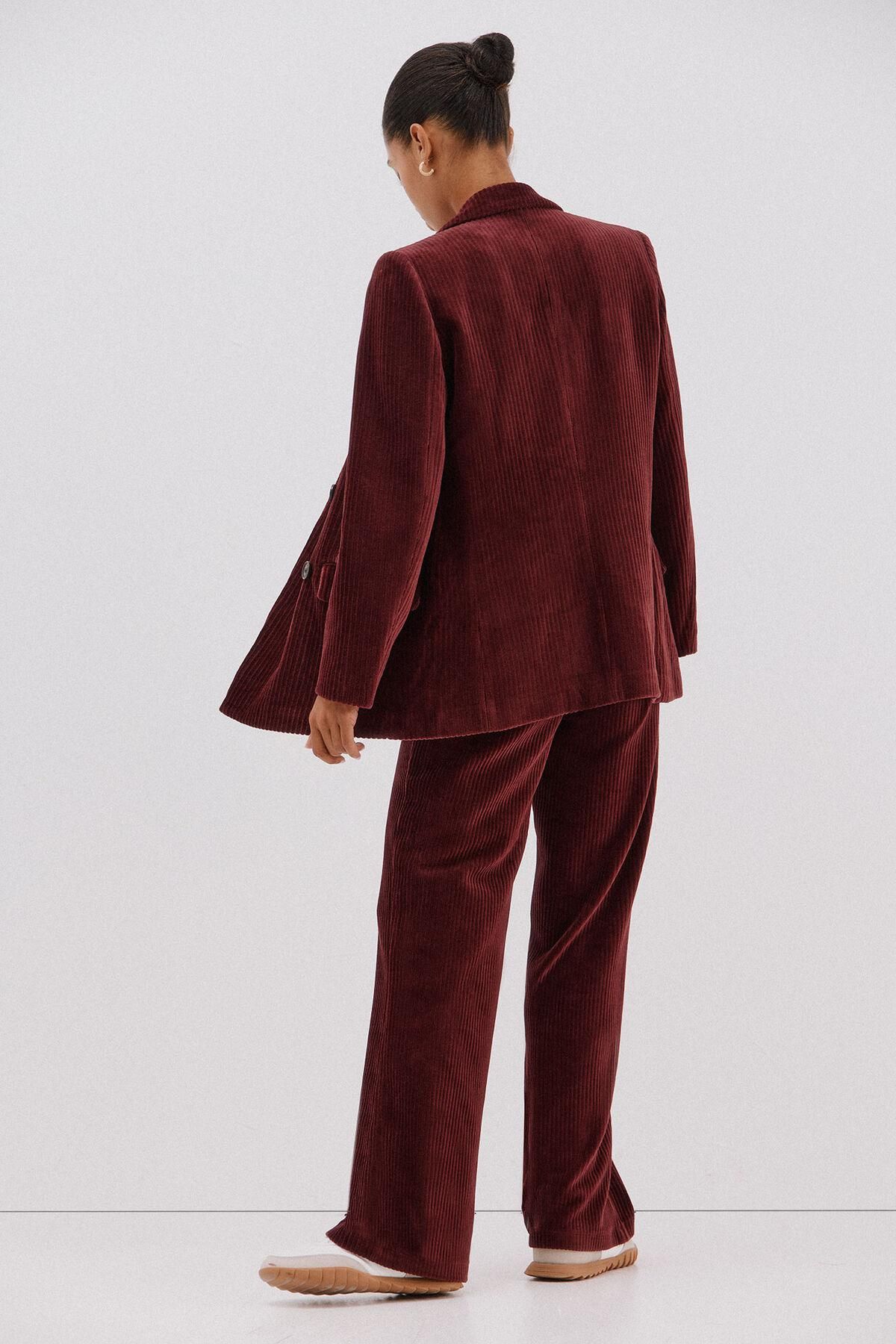 꼬르떼피엘 코듀로이 와이드 여성 팬츠 버건디 8292554 VINO - 상세 이미지 4