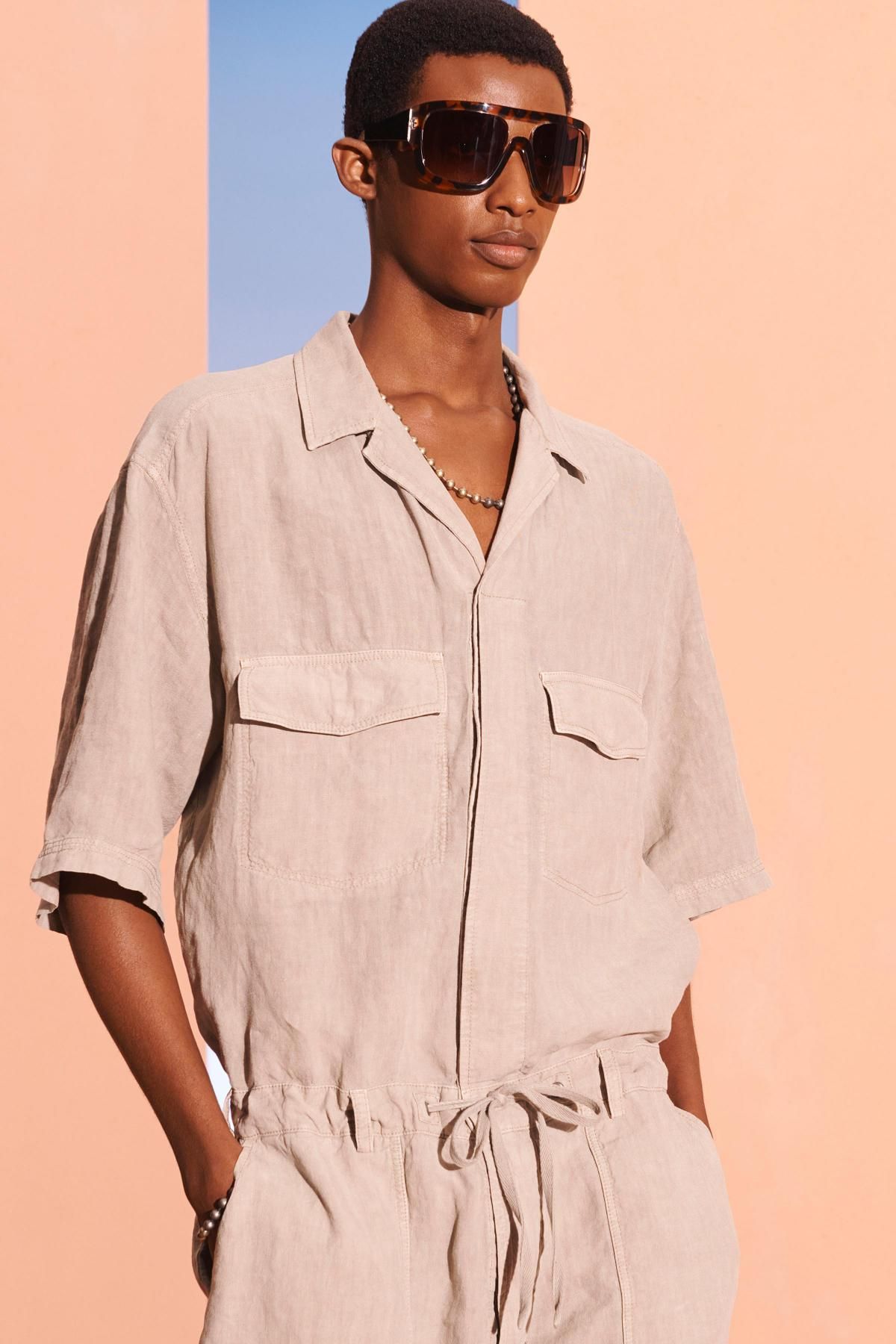 자라 리넨 오버사이즈 점프수트 5716/300 LIGHT KHAKI - 상세 이미지 4