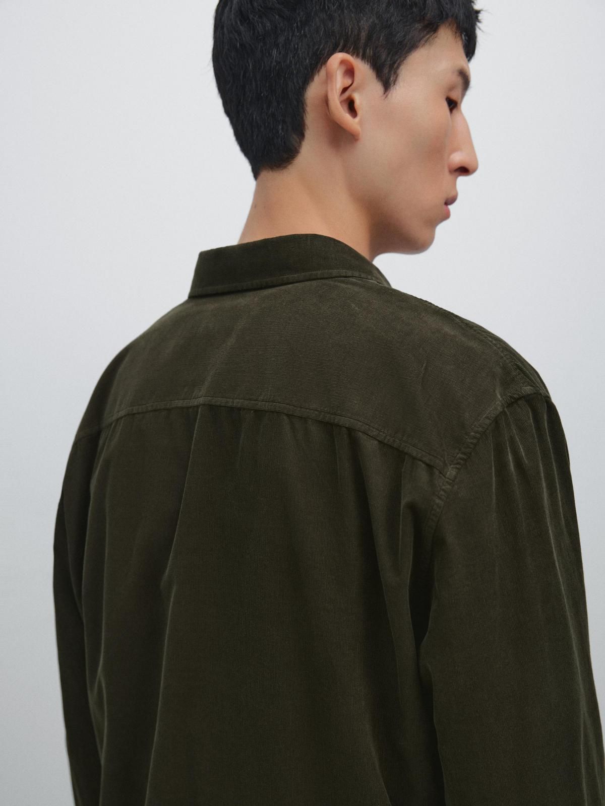 마시모두띠 베이직 코튼 니들코드 레귤러핏 긴팔 셔츠 1790/423 GREEN - 상세 이미지 4