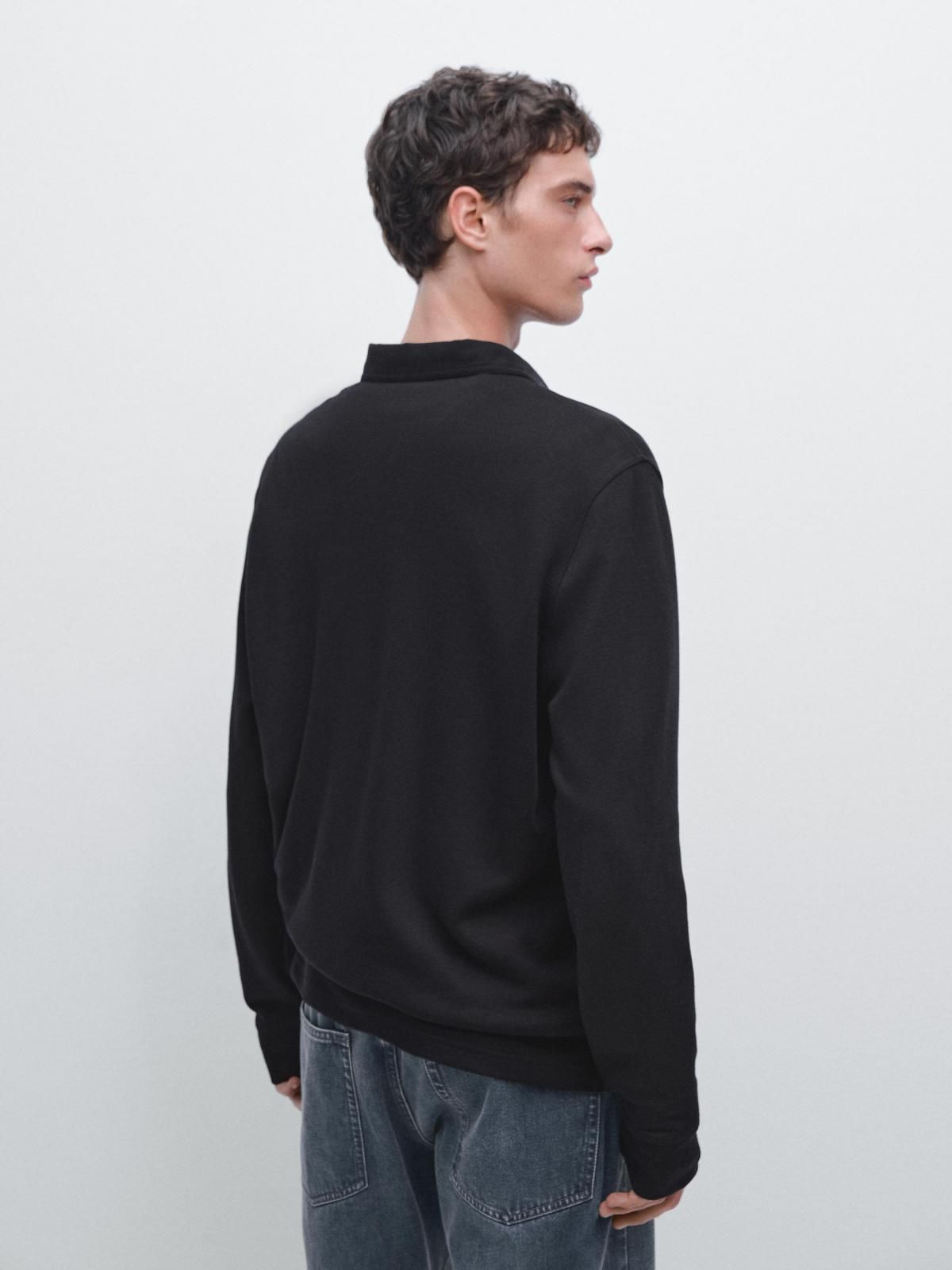 마시모두띠 테크니컬 텍스처 긴팔 폴로셔츠 남성 0574/156 NAVY BLUE - 상세 이미지 4