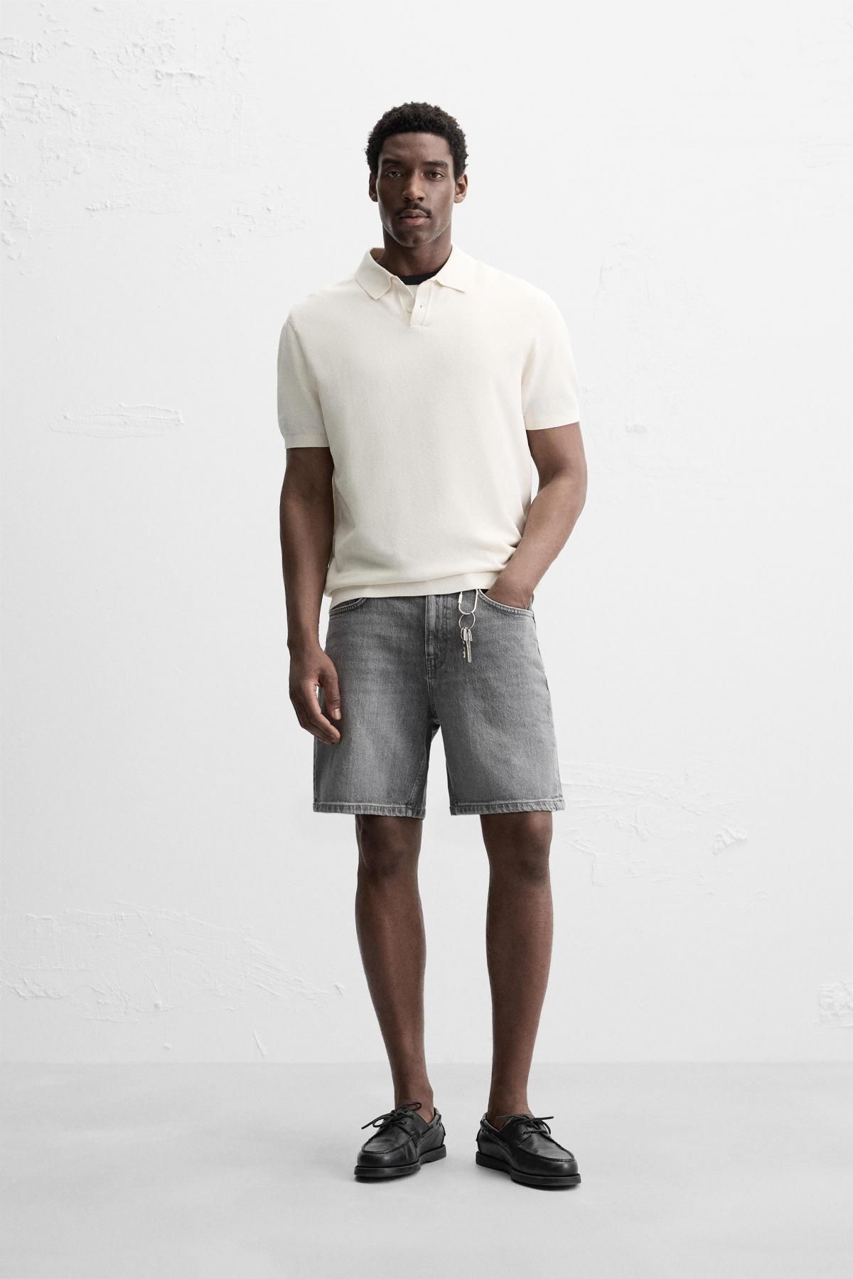 자라 레귤러핏 데님 버뮤다 쇼츠 0774/410 GREY - 상세 이미지 2