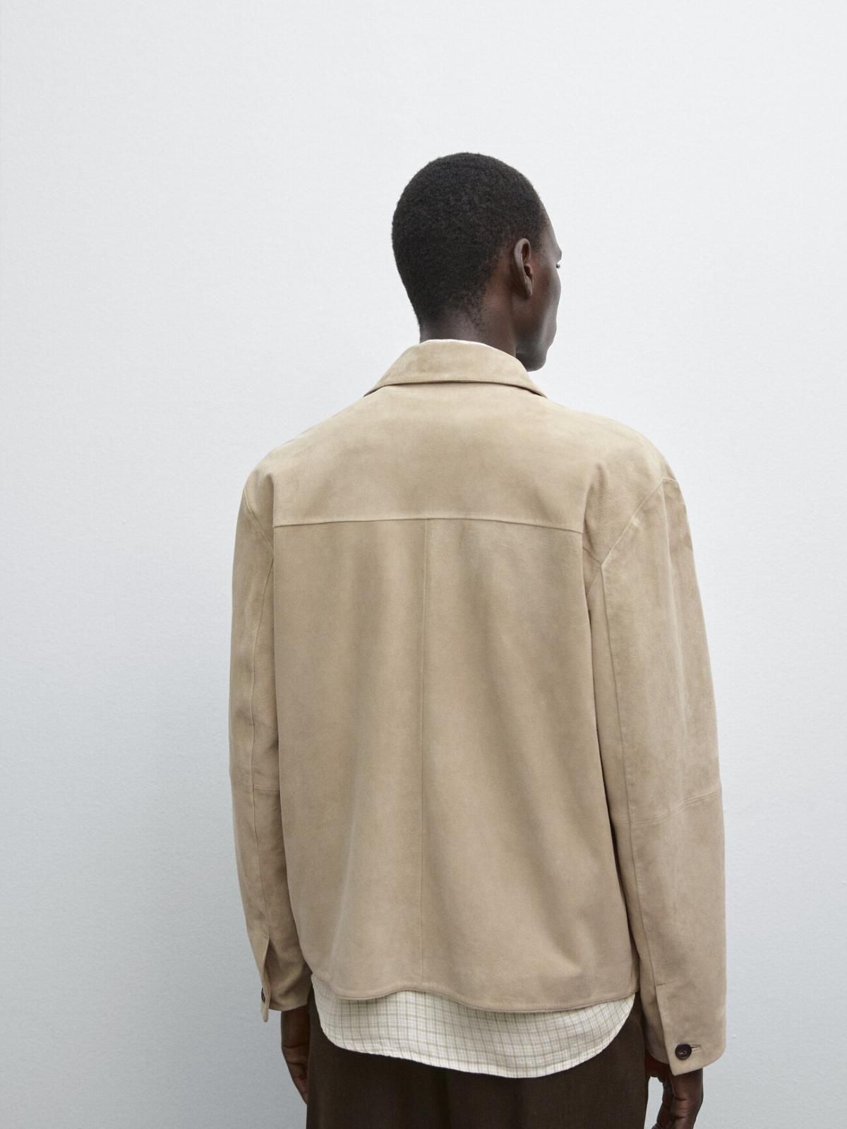 마시모두띠 프리미엄 스웨이드 레더 숏 재킷 3300/450 PALE KHAKI - 상세 이미지 4