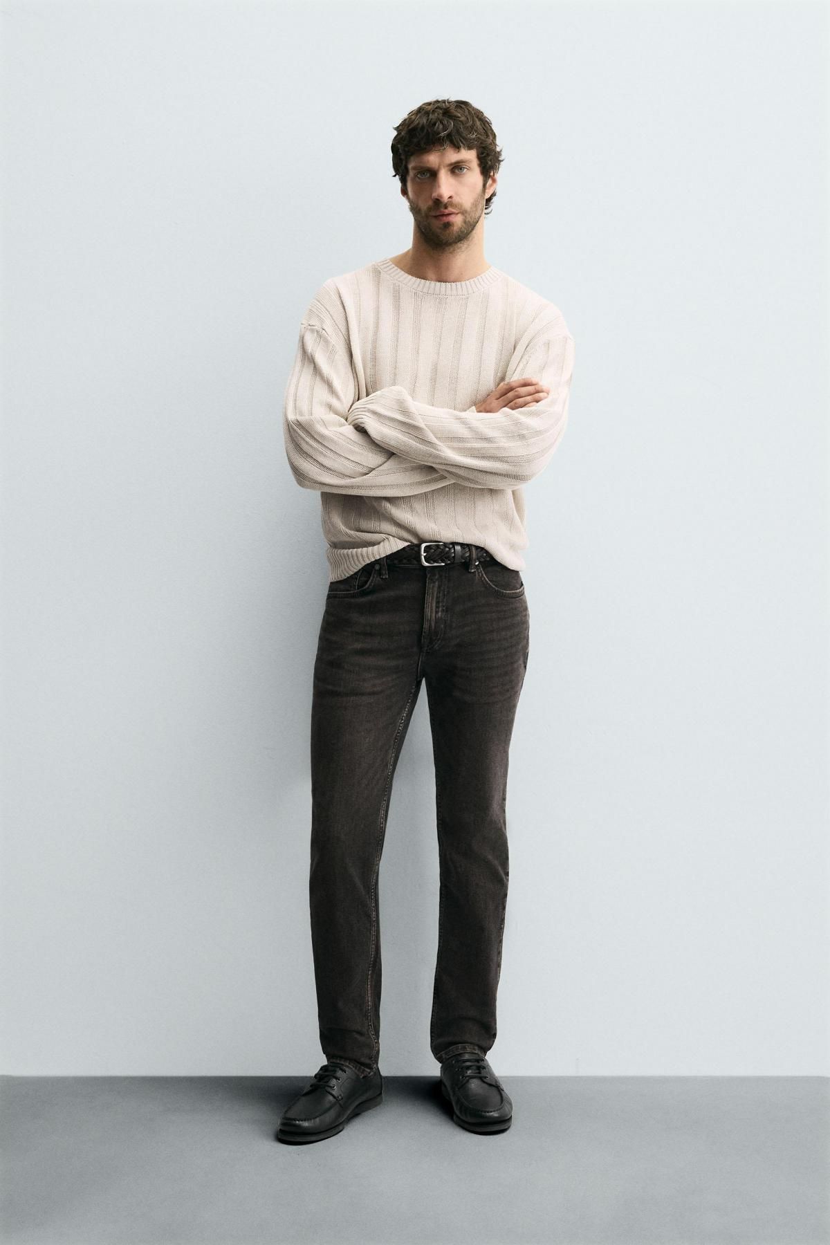자라 테크니컬 슬림핏 데님 슬림핏 청바지 0774/350 GREY / BEIGE - 상세 이미지 2