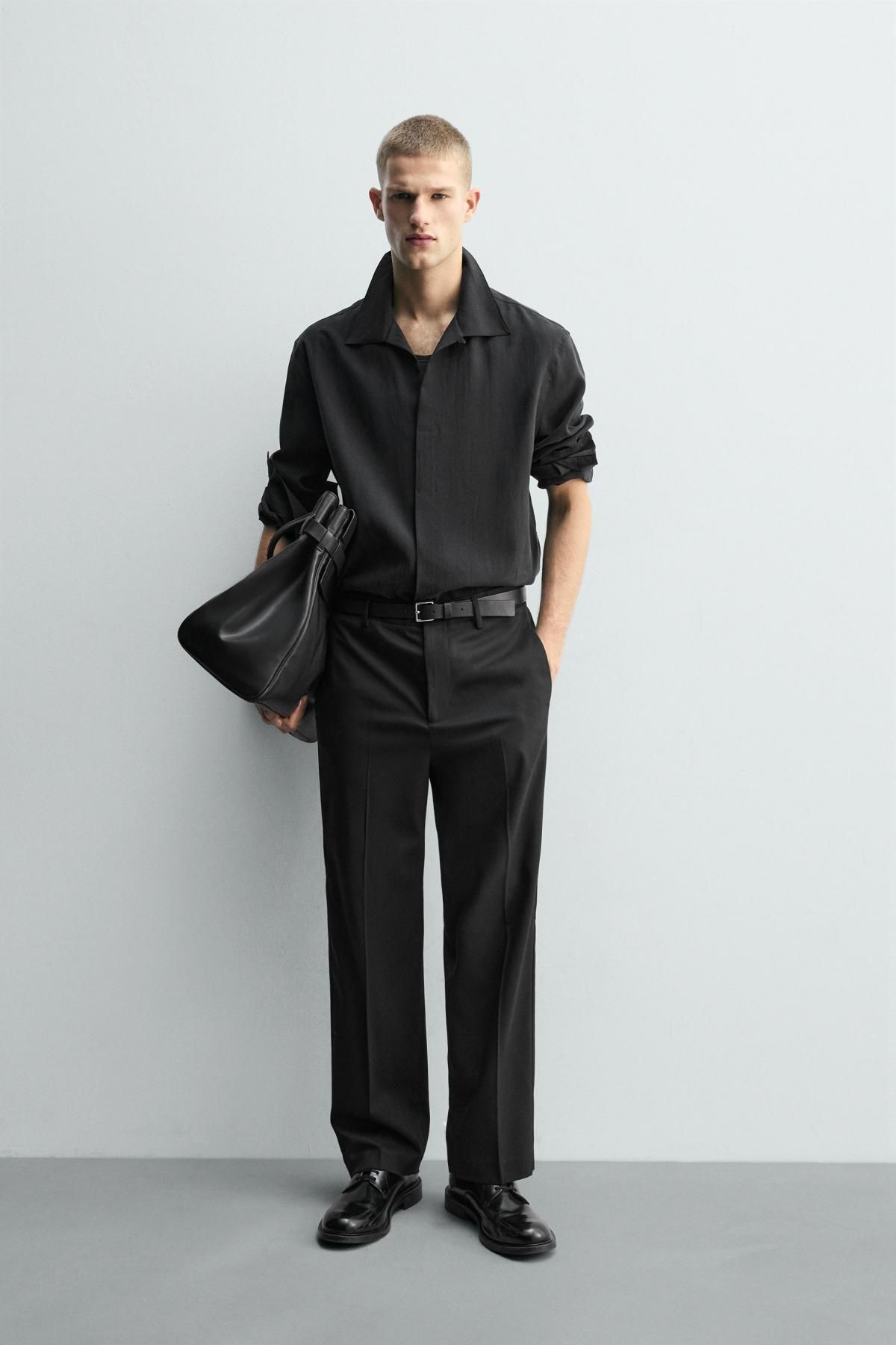 자라 사이드 스트라이프 레귤러핏 슬랙스 팬츠 6799/972 BLACK - 상세 이미지 2