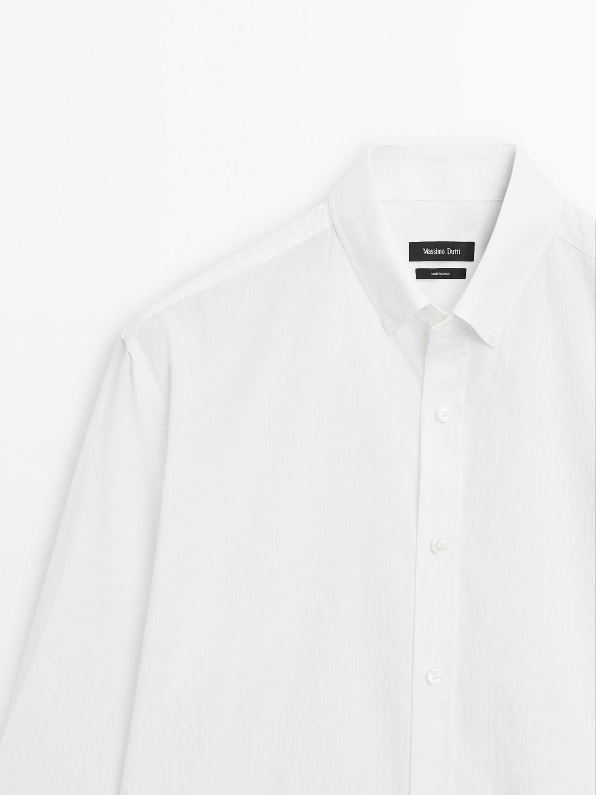 마시모두띠 시어서커 레귤러핏 코튼 긴팔 셔츠 1737/293 WHITE - 상세 이미지 4
