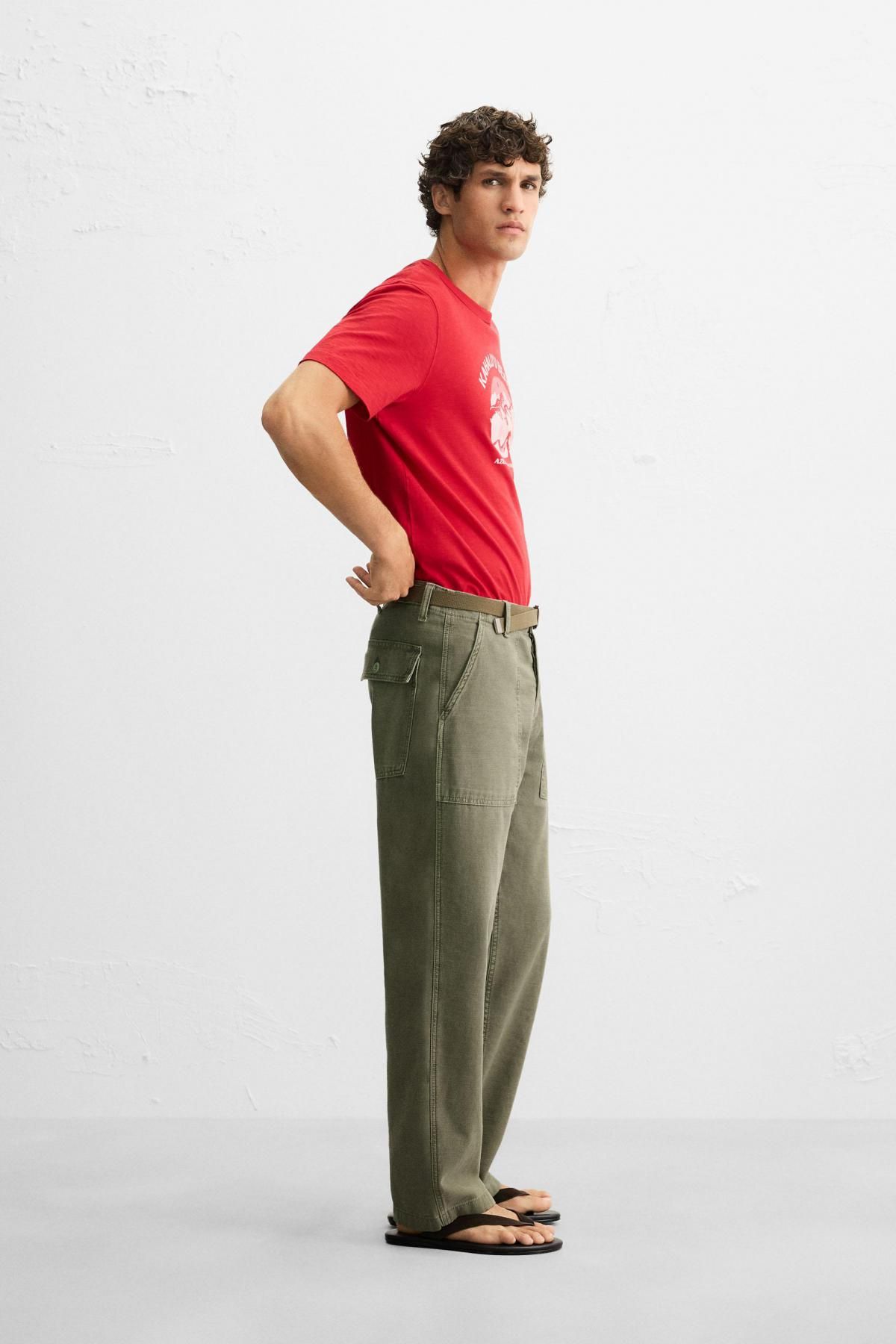 자라 웨이브 그래픽 레드 반팔 티셔츠 6224/353 RED - 상세 이미지 5