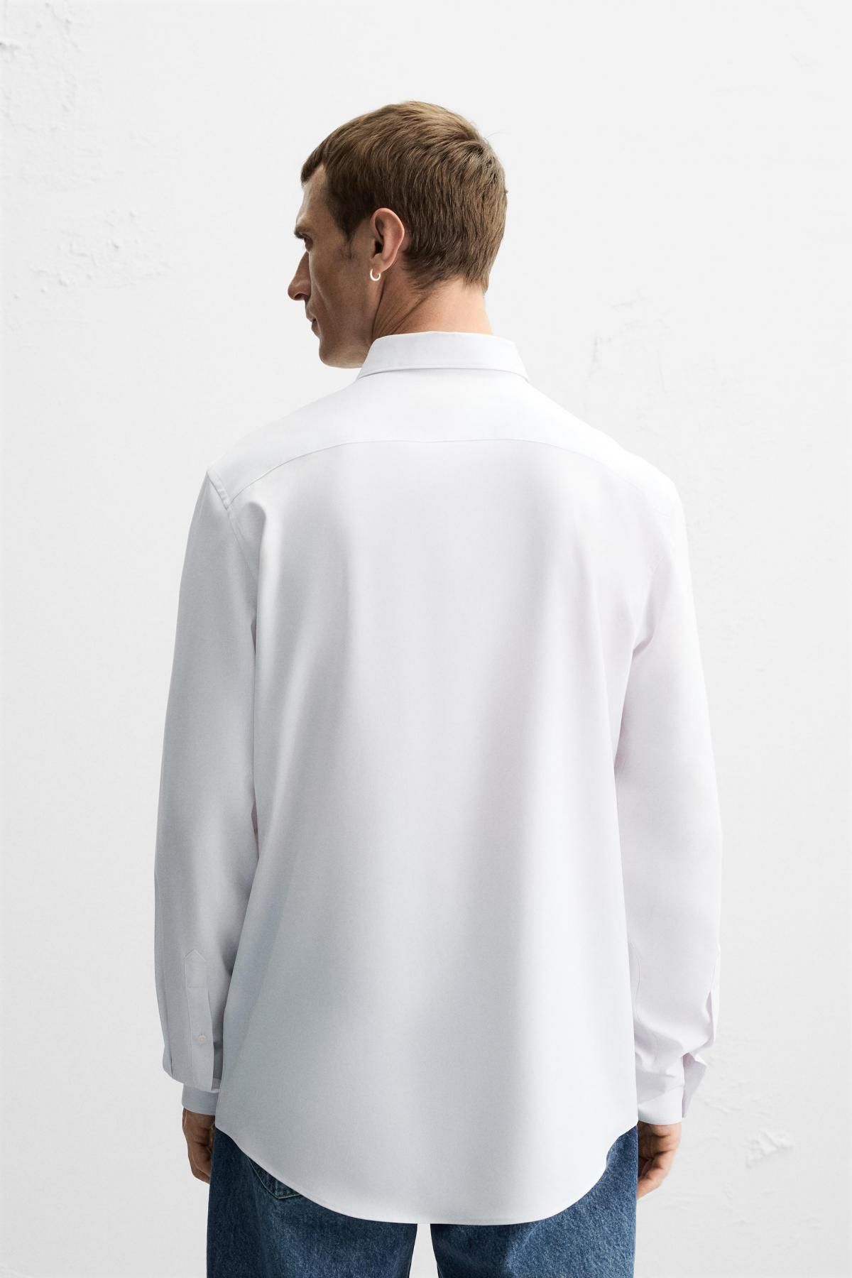자라 슬림핏 스트레치 셔츠 4408/147 WHITE - 상세 이미지 4