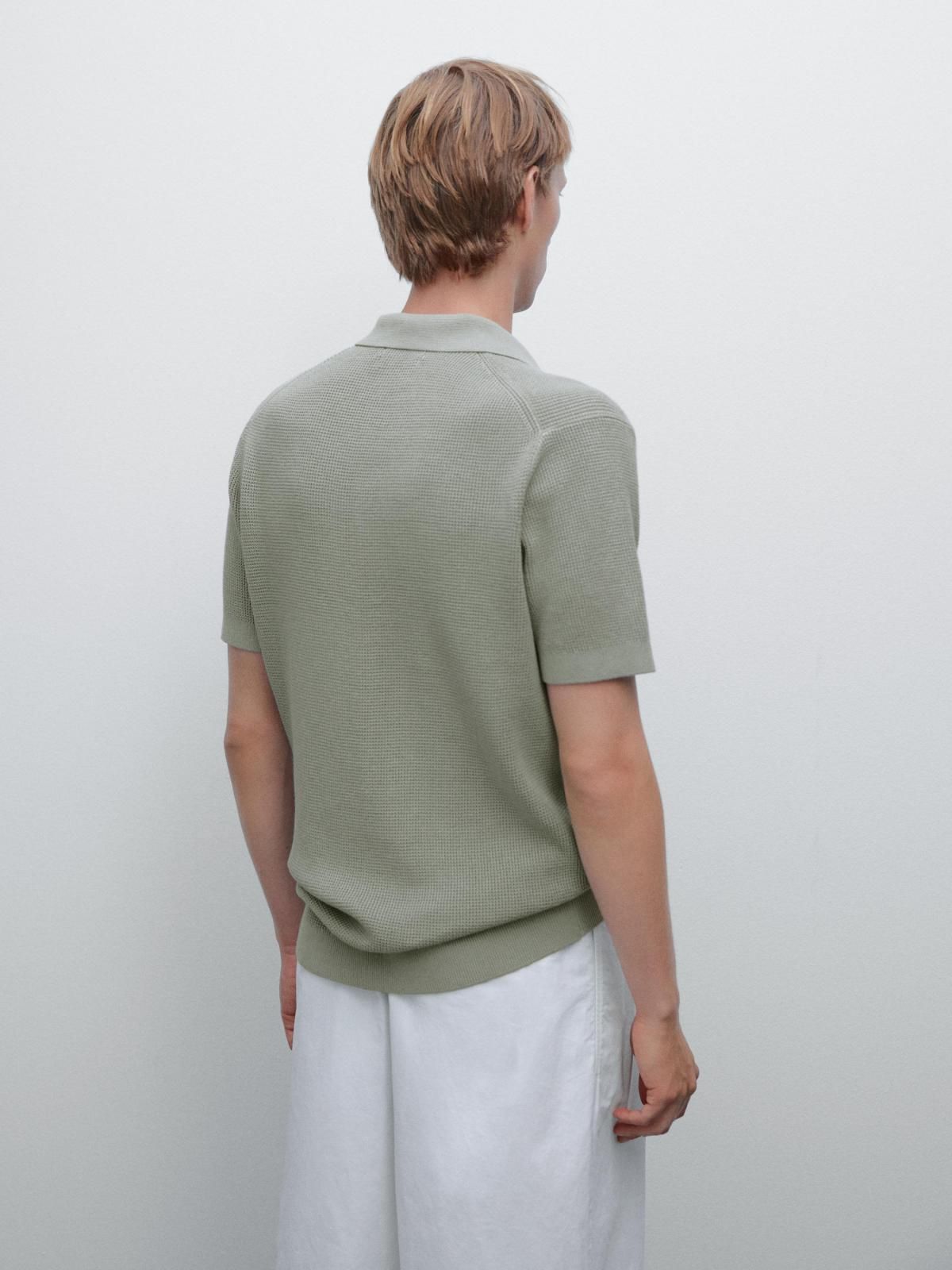 마시모두띠 텍스처드 코튼 반팔 폴로셔츠 0914/388 PEARL/BEIGE - 상세 이미지 3
