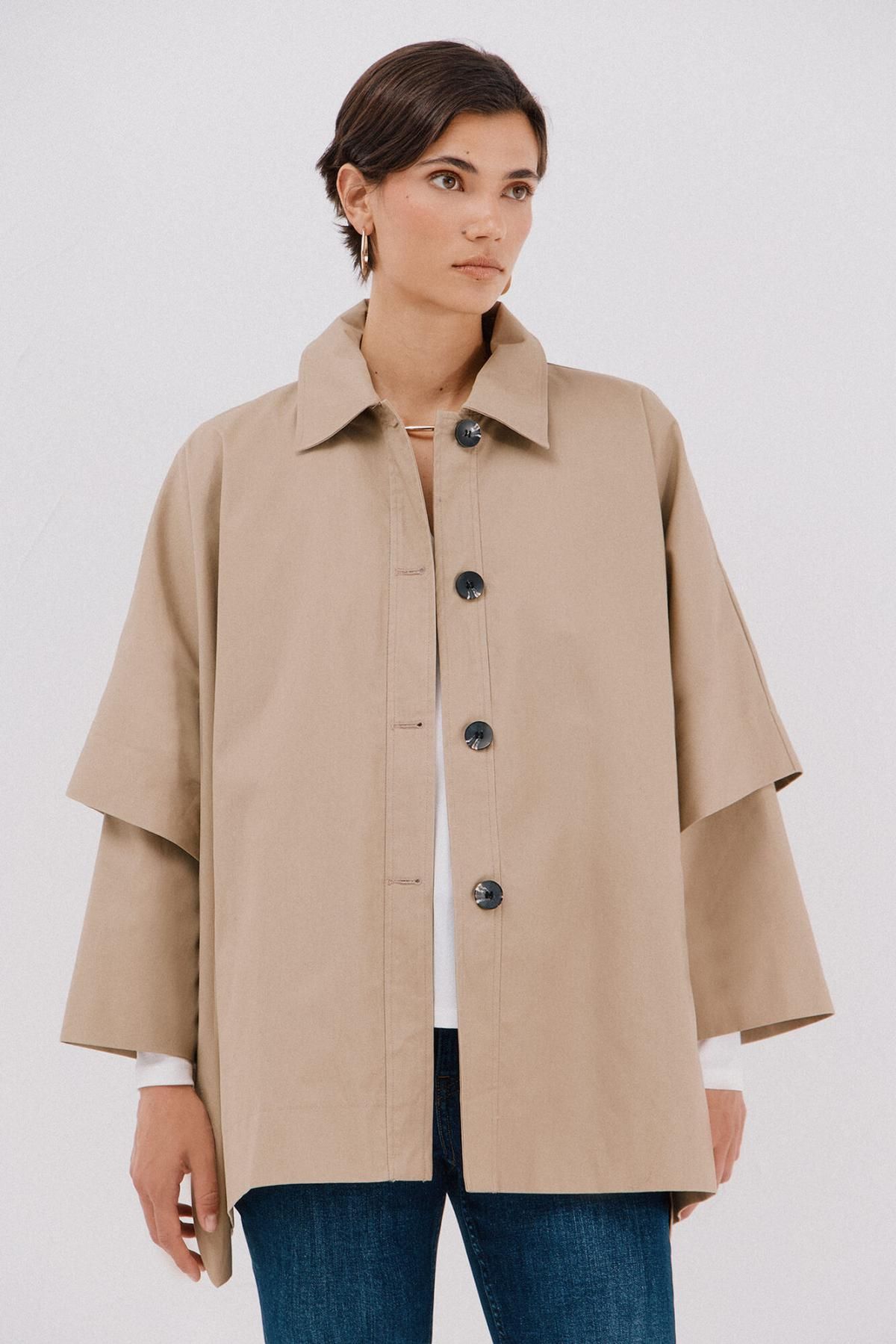 꼬르떼피엘 발수 케이프 트렌치코트 베이지 6612735 BEIGE - 메인 이미지