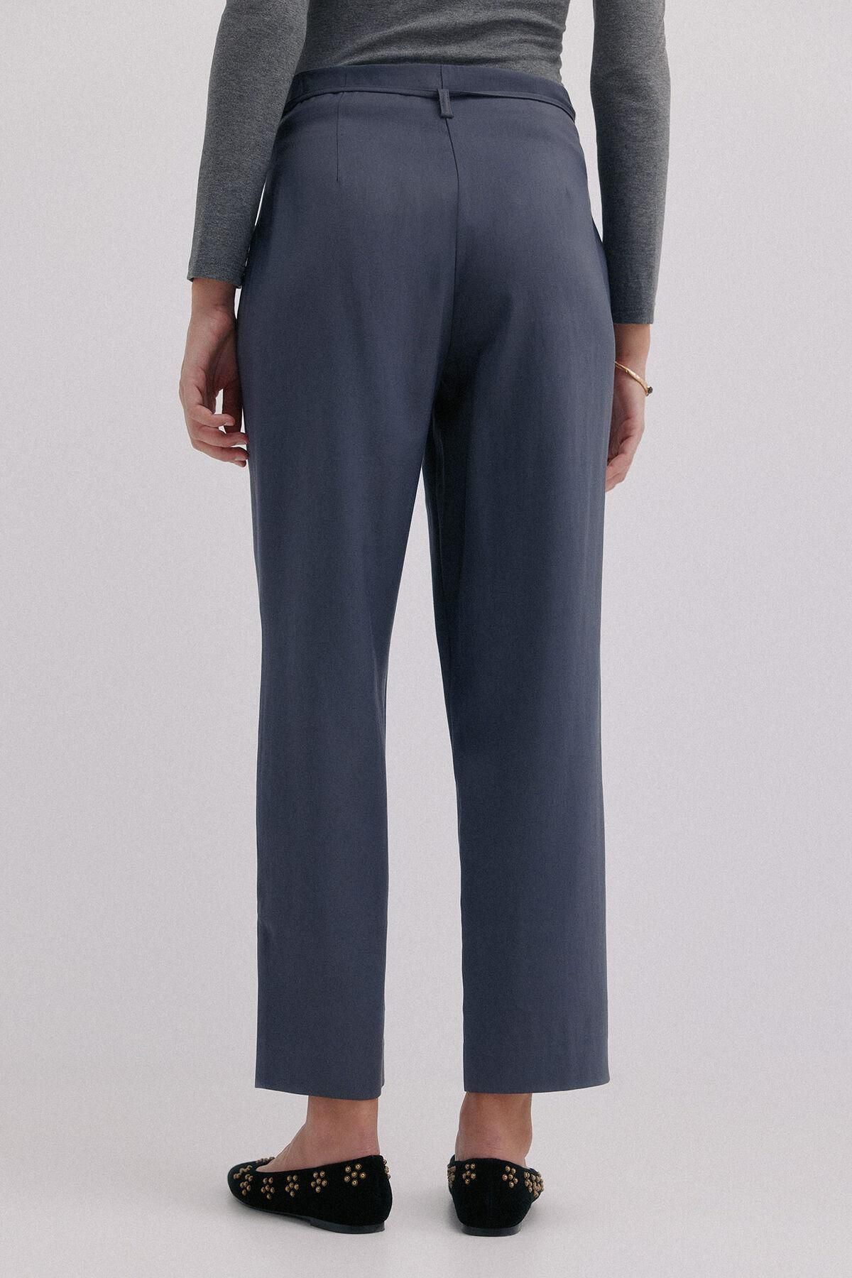 호스 인트로피아 타이 벨트 파이퍼 슬랙스 팬츠 6542831 GRIS - 상세 이미지 5