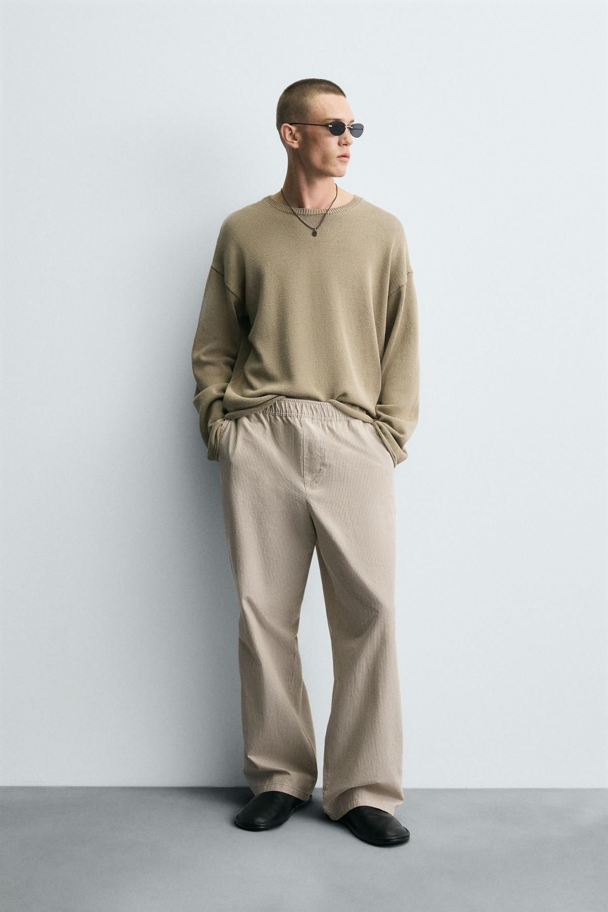 자라 코튼 스트라이프 릴랙스핏 와이드 팬츠 5862/390 STRIPED - 상세 이미지 2