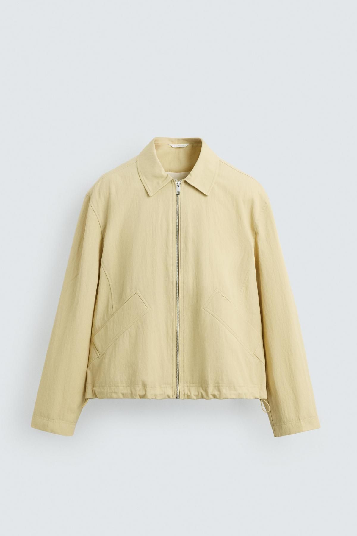 자라 미니멀 크롭핏 테크니컬 재킷 1437/317 LIGHT YELLOW - 메인 이미지