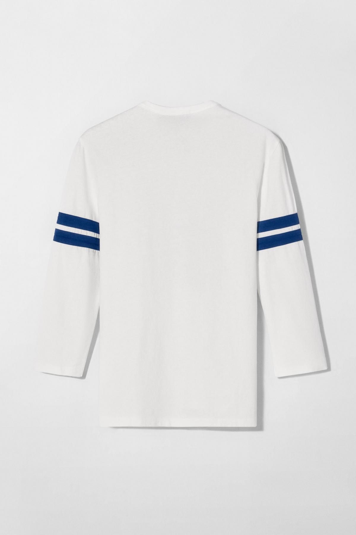 자라 콜라보 슬림핏 브이넥 롱슬리브 프린트 티셔츠 0722/308 OYSTER-WHITE - 상세 이미지 3