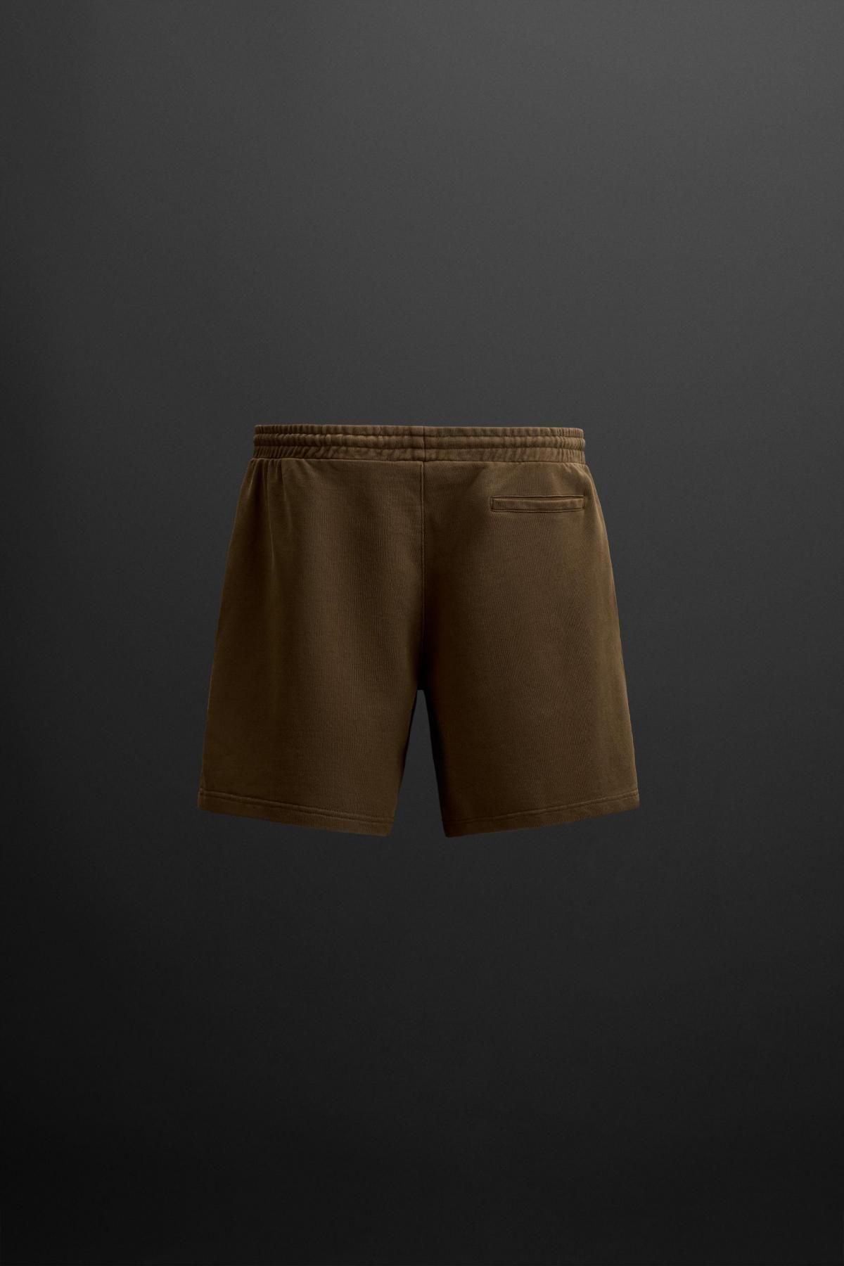 자라 테리코튼 조거 버뮤다 반바지 6224/459 OLIVE GREEN - 상세 이미지 2