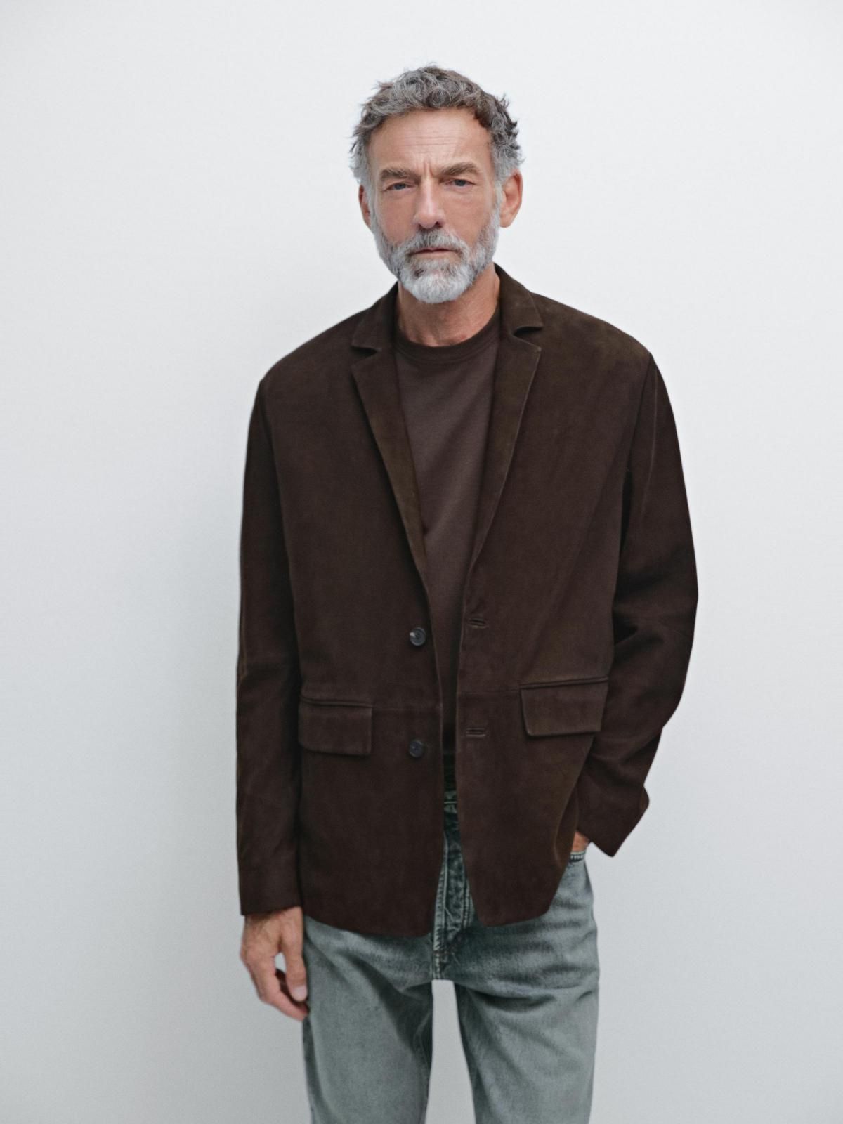 마시모두띠 프리미엄 스웨이드 레더 브라운 테일러드 블레이저 3318/468 BROWN - 상세 이미지 3