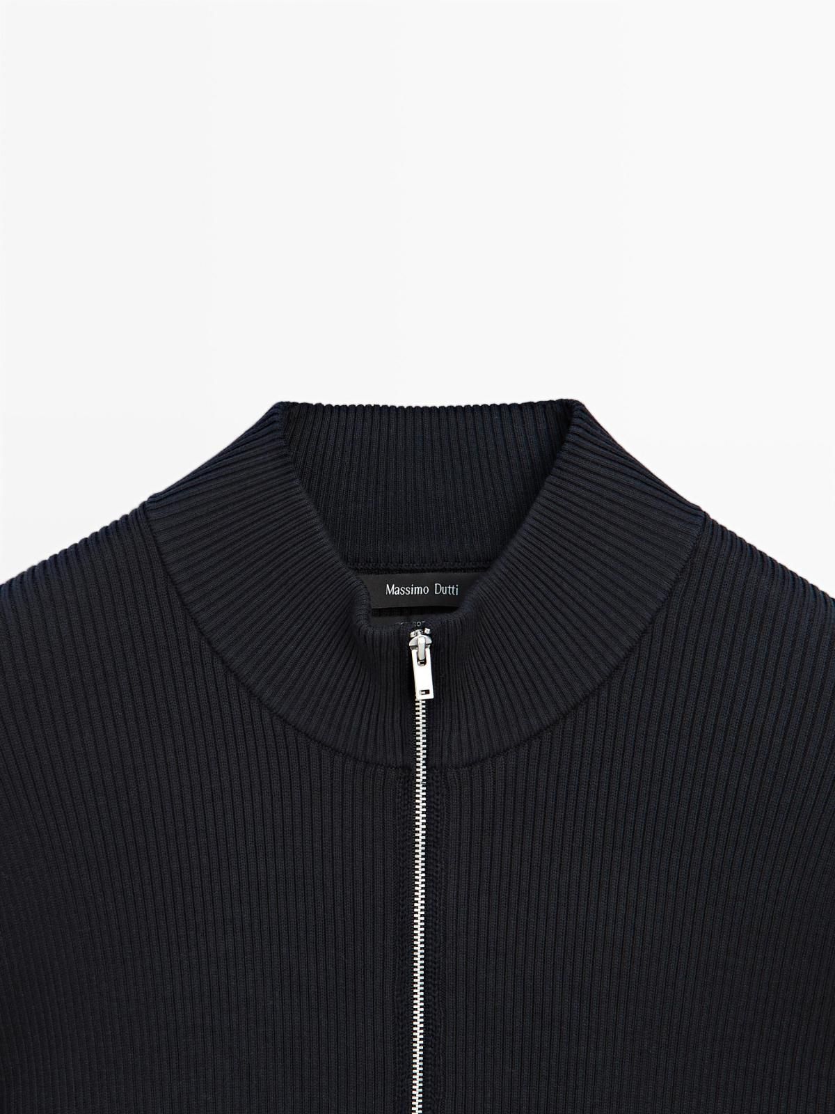 마시모두띠 베이직 100 코튼 집업 가디건 1035/201 NAVY BLUE - 상세 이미지 2