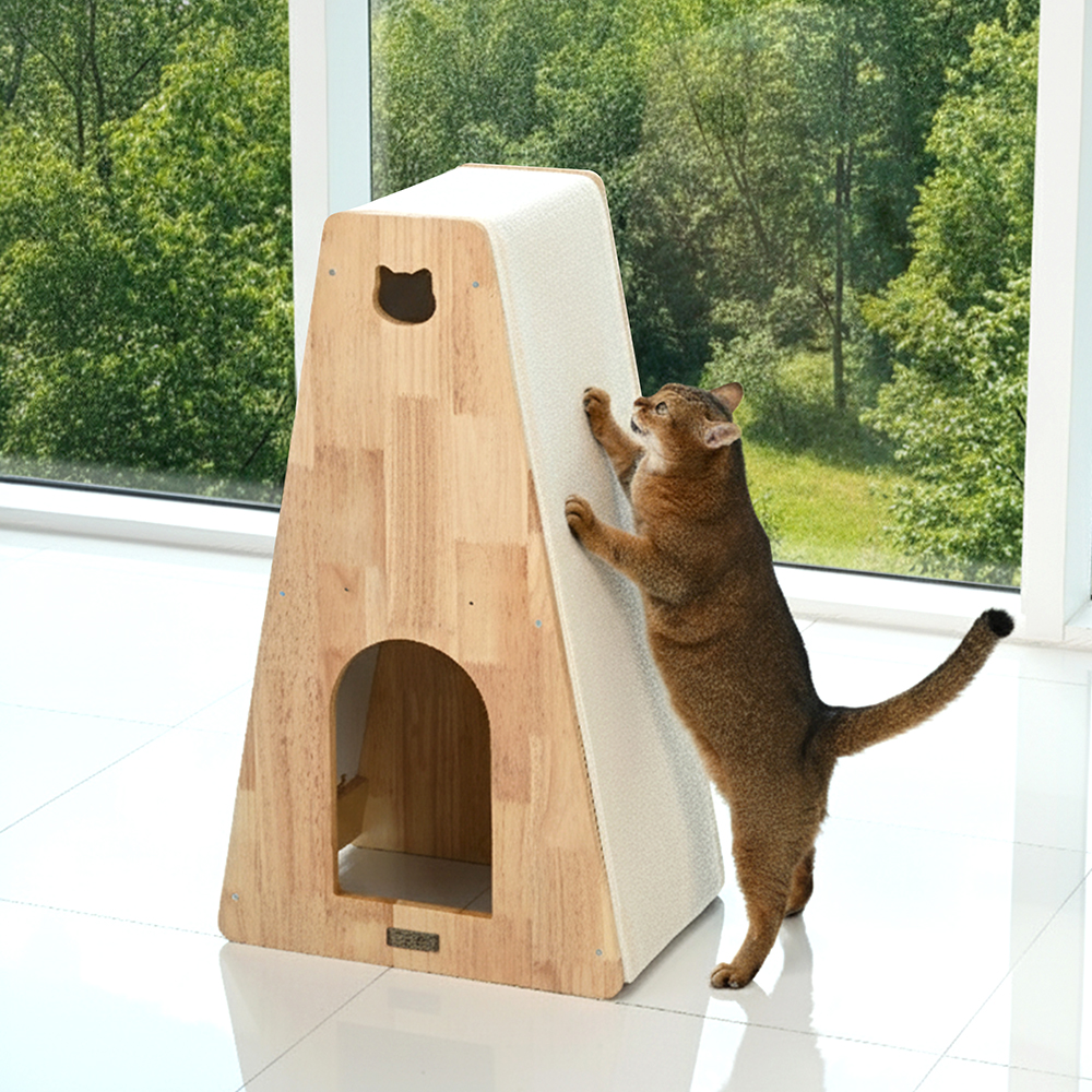 펫코본 고양이 스크래쳐 숨숨집 원목 수직 창문 캣타워 S 제품 이미지