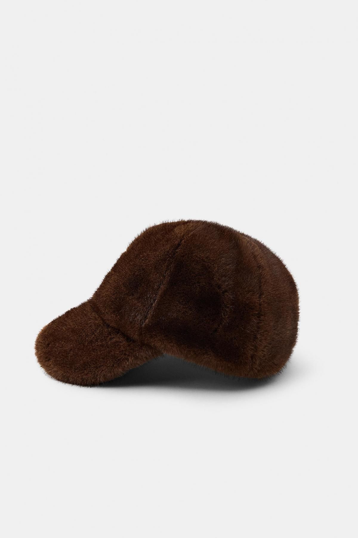 자라 페이크 퍼 캡모자 3920/792 BROWN - 상세 이미지 4