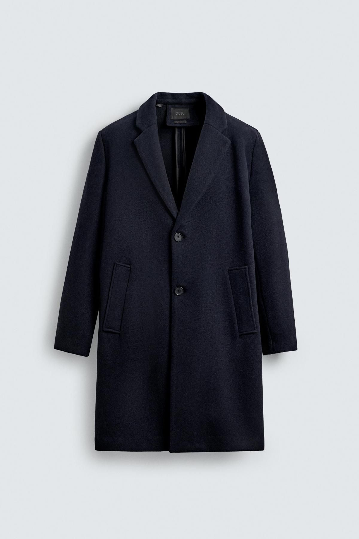 자라 테크니컬 울 블렌드 레귤러핏 싱글 코트 5070/100 NAVY BLUE - 메인 이미지