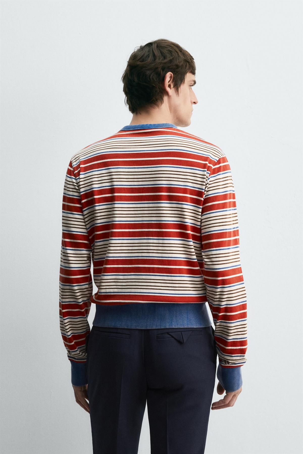 자라 스트라이프 긴팔 티셔츠 X 해리 램버트 디즈니 1887/302 RED/NAVY - 상세 이미지 4