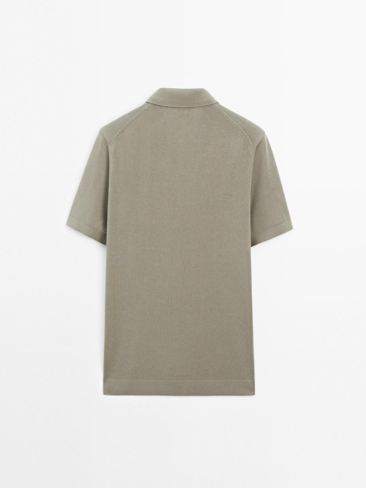 마시모두띠 미니멀 코튼 니트 지퍼넥 폴로 반팔셔츠 0940/201 TAUPE GREY 이미지 6