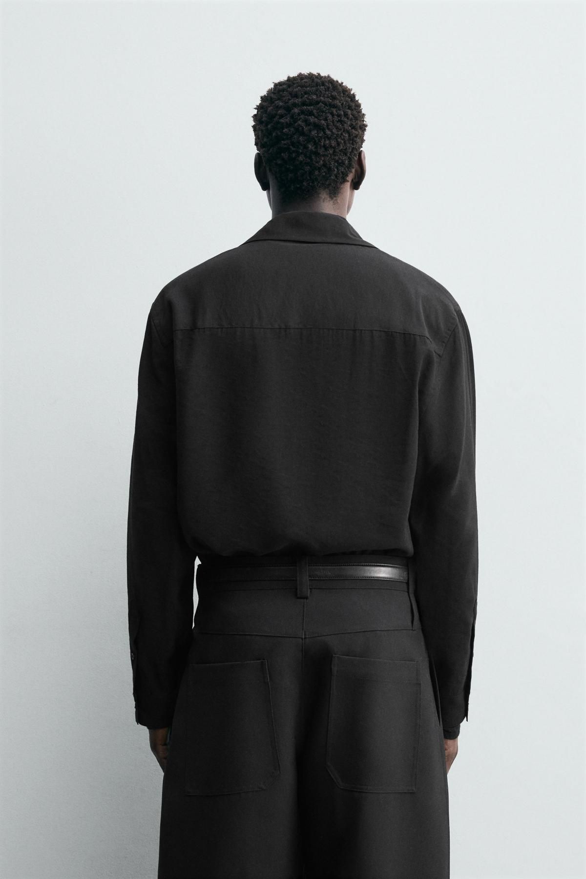 자라 블랙 테크니컬 긴팔 폴로 셔츠 7545/167 BLACK - 상세 이미지 4