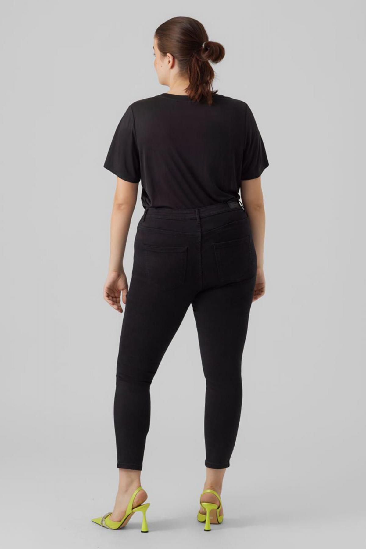 베로모다 슬림핏 하이웨이스트 블랙 데님 팬츠 7180679 NEGRO - 상세 이미지 4