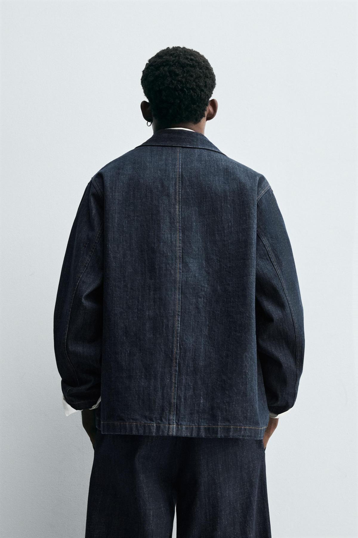 자라 오버핏 데님 테크니컬 포켓 재킷 4470/340 INDIGO - 상세 이미지 4