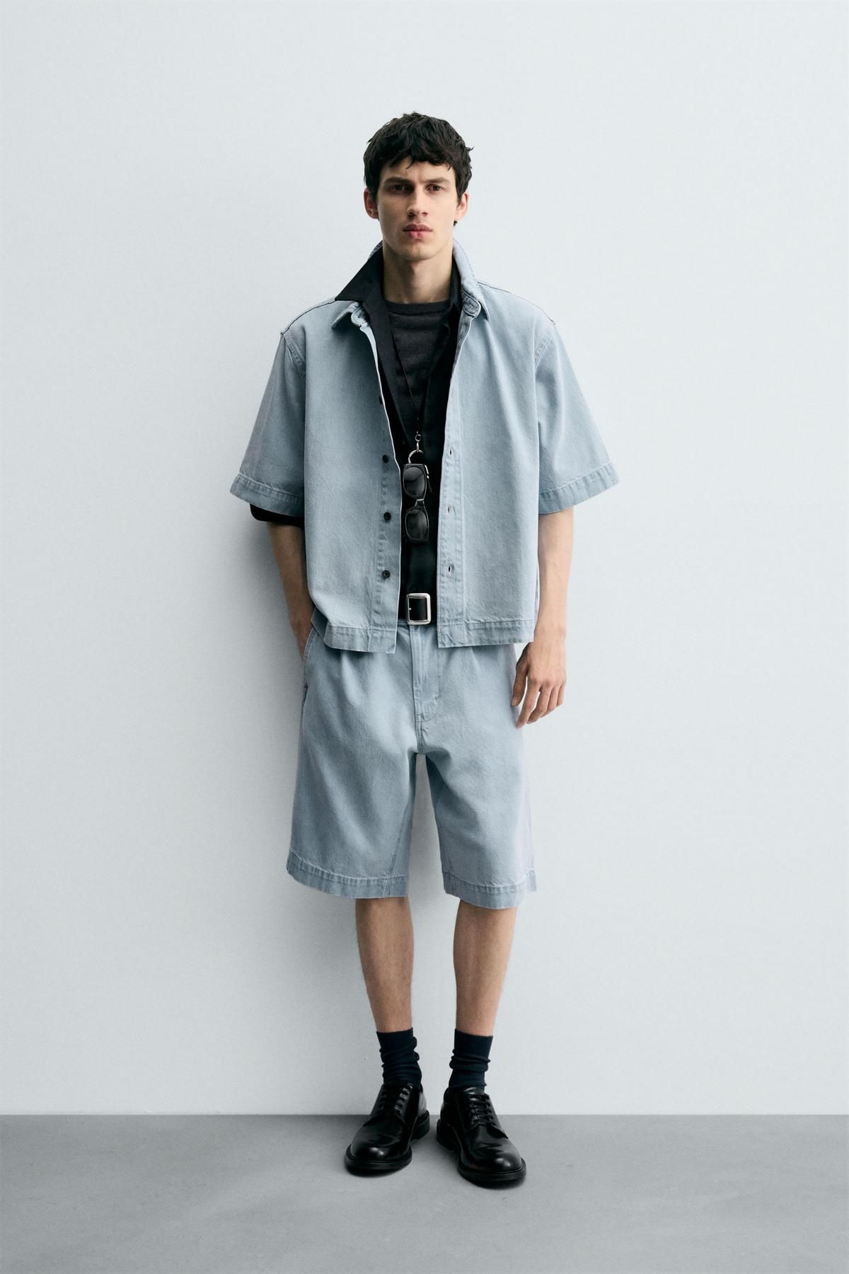 자라 데님 라이트블루 반팔 셔츠 4470/301 SKY BLUE - 상세 이미지 2