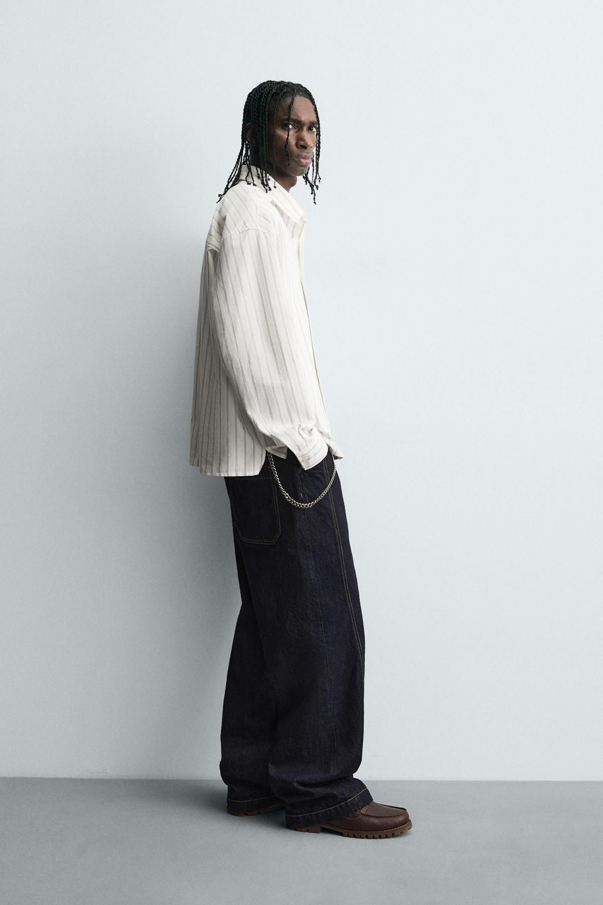 자라 스트라이프 오버핏 코튼 긴팔 셔츠 7446/316 STRIPED - 상세 이미지 5