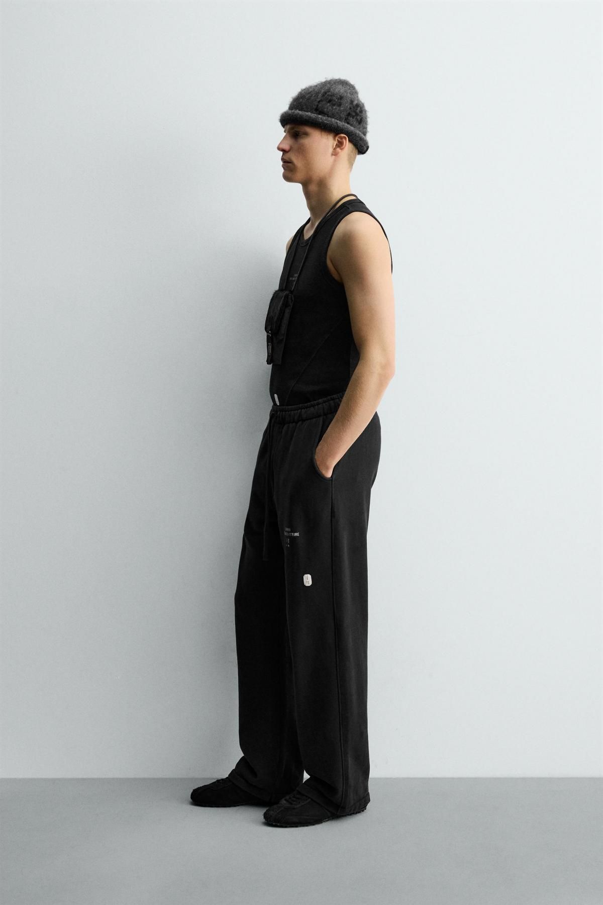 자라 슬림핏 블랙 탱크 티셔츠 X SRA 0722/343 BLACK - 상세 이미지 5