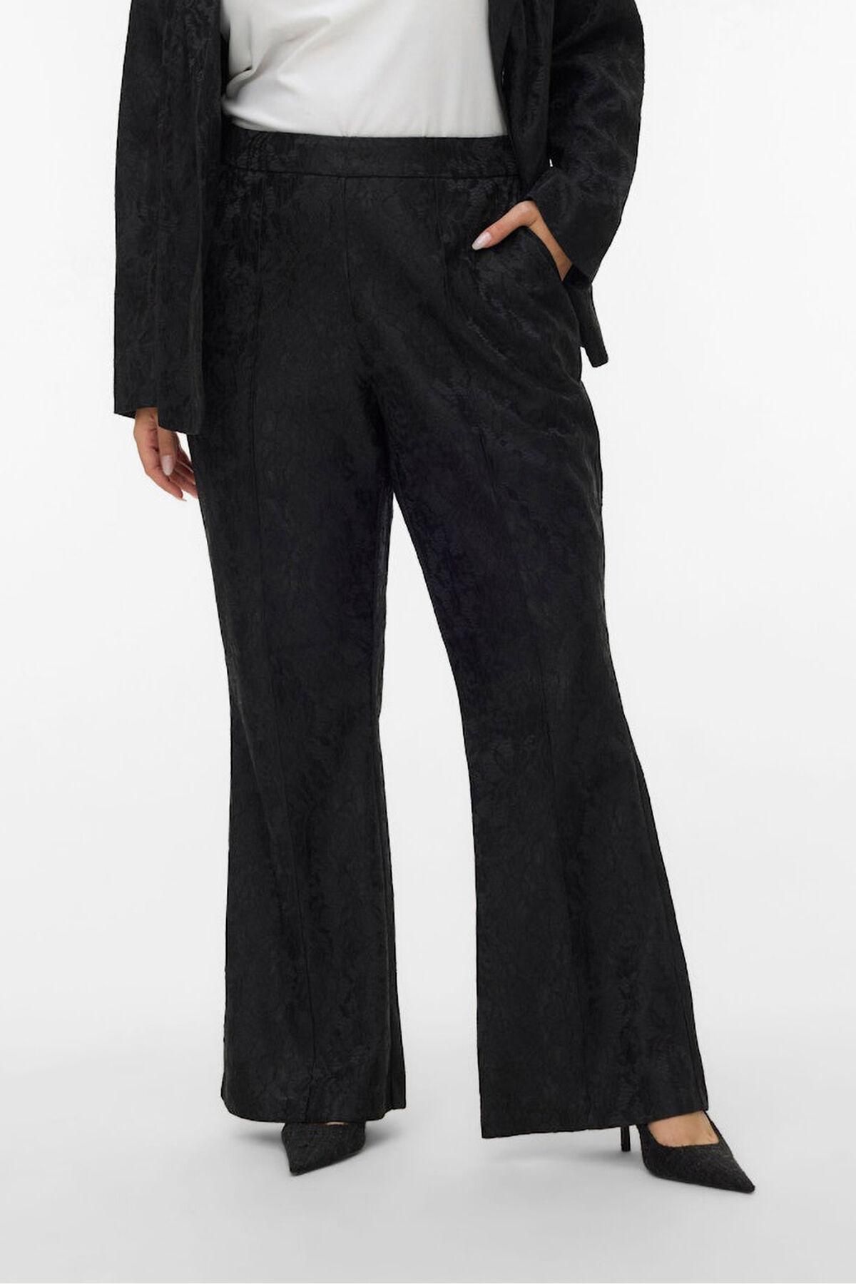 베로모다 플러스사이즈 레이스 부츠컷 팬츠 3722191 NEGRO - 상품 이미지