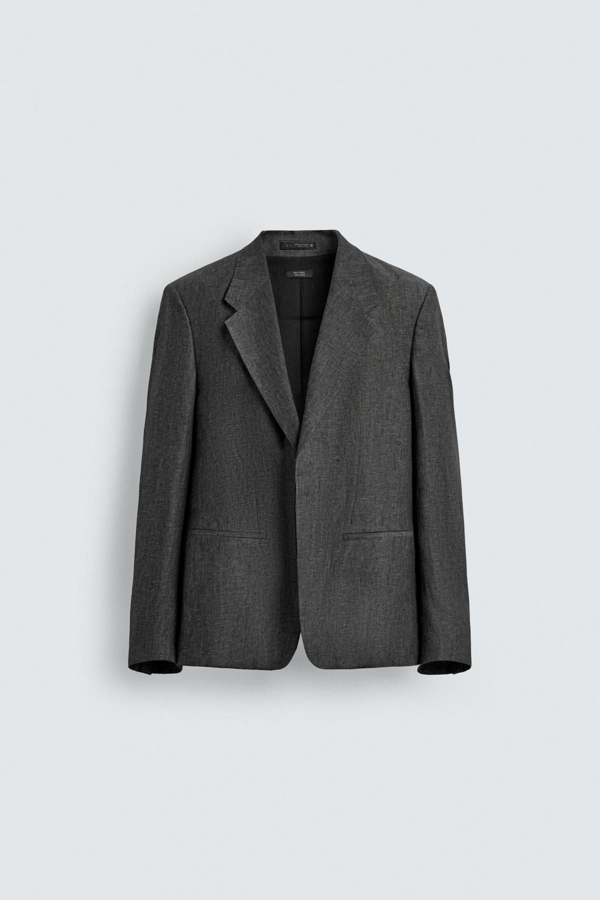 자라 테일러드 리넨 블레이저 0706/392 GREY MARL - 메인 이미지