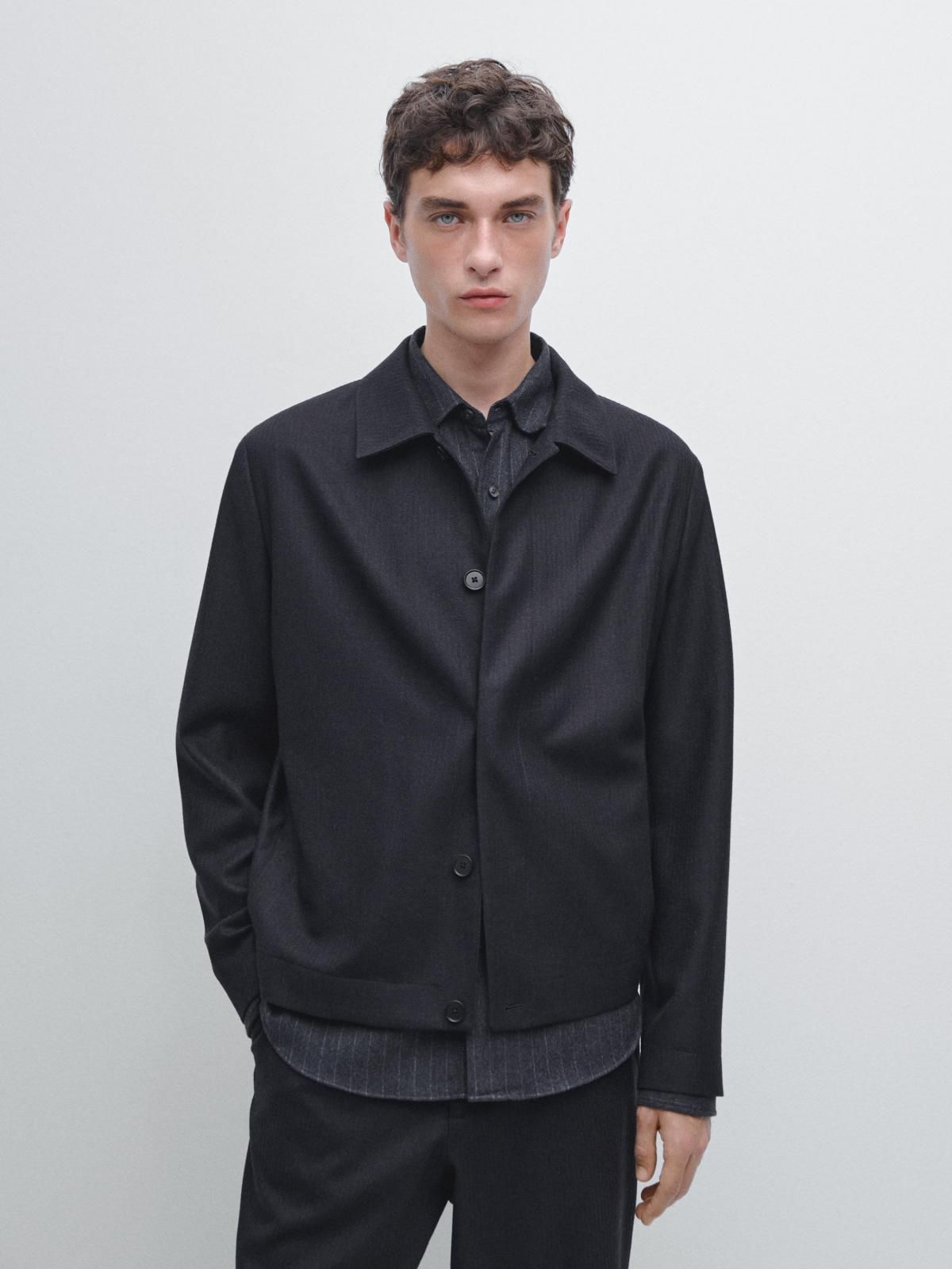 마시모두띠 프리미엄 울 코듀로이 이펙트 플란넬 오버셔츠 2827/368 NAVY BLUE - 상세 이미지 3