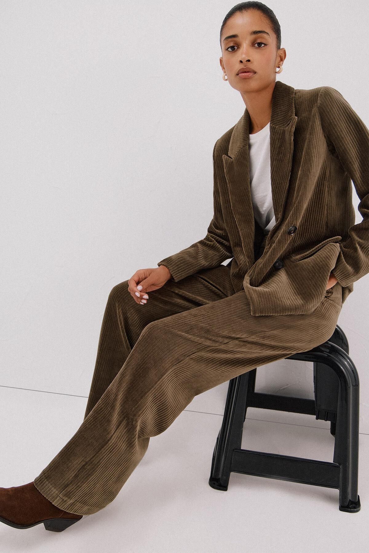 꼬르떼피엘 코듀로이 와이드 여성 팬츠 8292554 VERDE - 상세 이미지 5