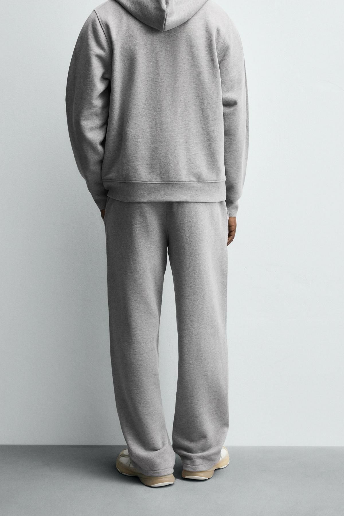 자라 컴팩트 코튼 테리 레귤러핏 조거 팬츠 4087/356 GREY MARL - 상세 이미지 3