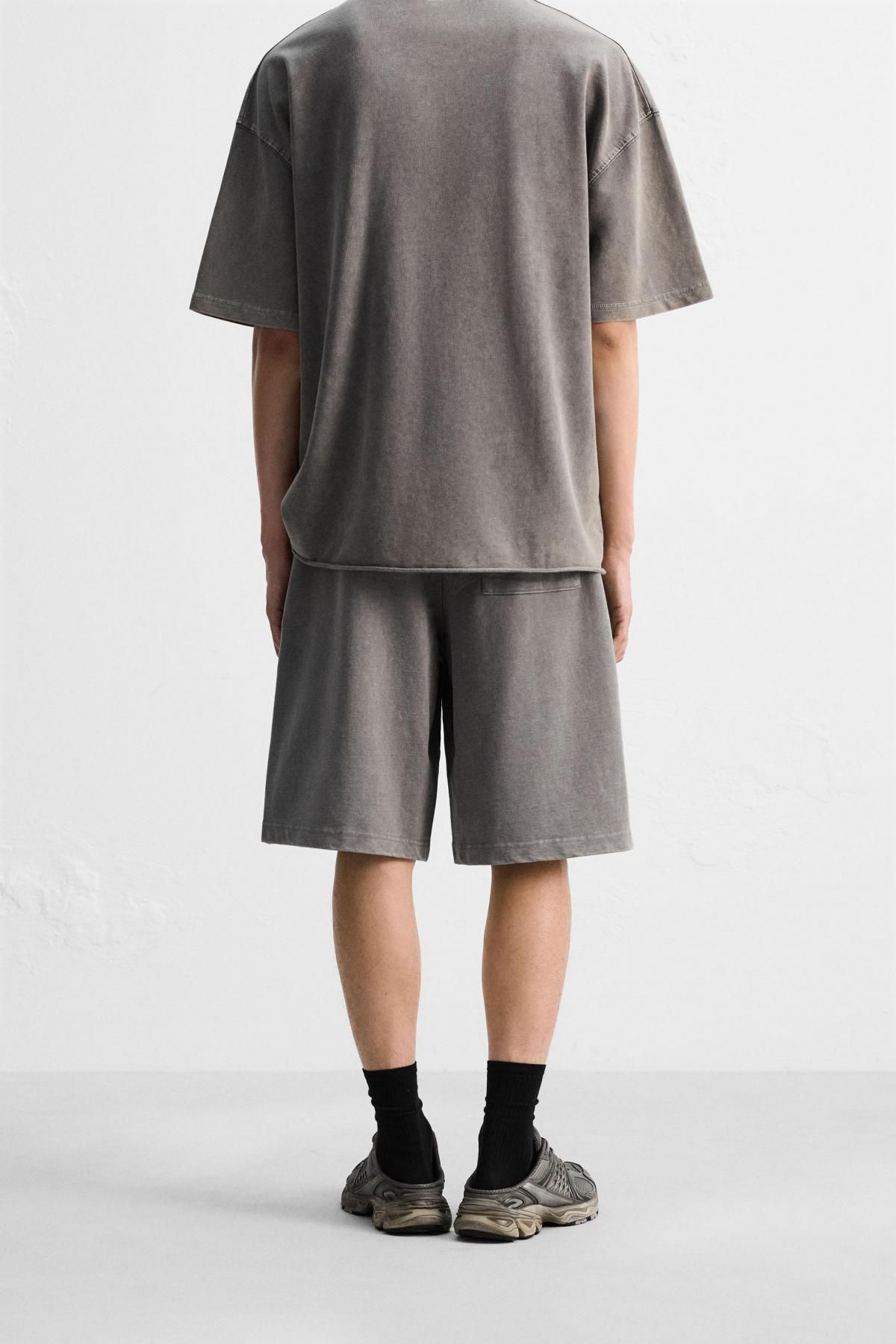 자라 조거 와이드핏 배기 반바지 4729/999 LIGHT GREY - 상세 이미지 4