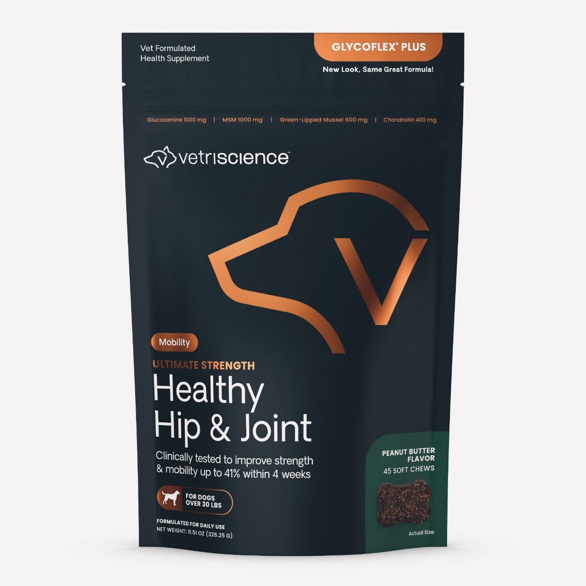 글라이코플렉스 플러스 326g 강아지 관절 영양제 보조제 슬개골 근력 강화 소형견 대형견