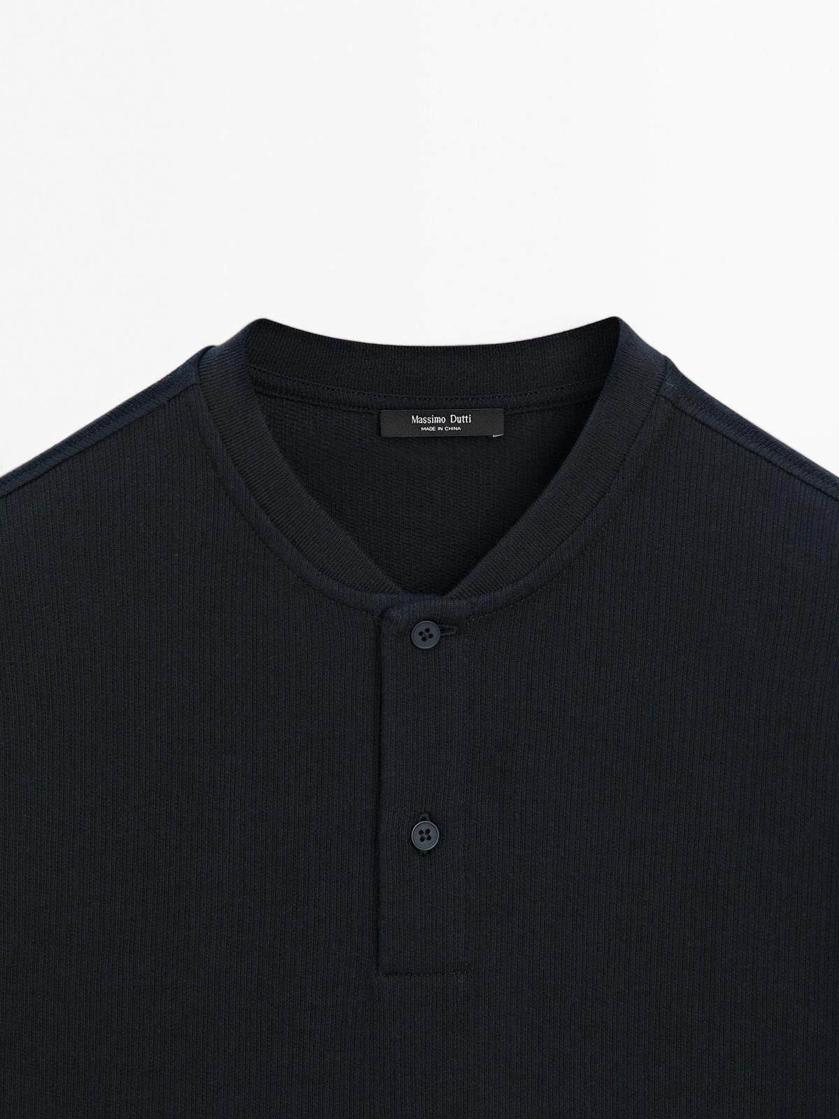 마시모두띠 블랙 테크니컬 스탠드카라 반팔 골지 폴로셔츠 0616/155 NAVY BLUE - 상세 이미지 2
