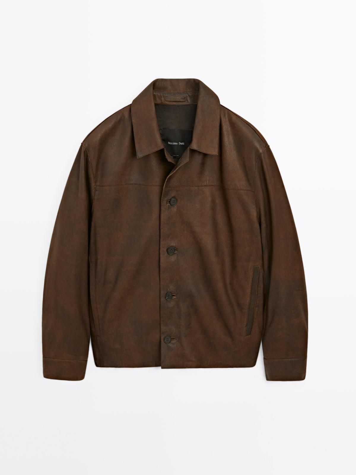 마시모두띠 프리미엄 스웨이드 무스탕 레더 재킷 3303/453 BROWN - 상품 이미지