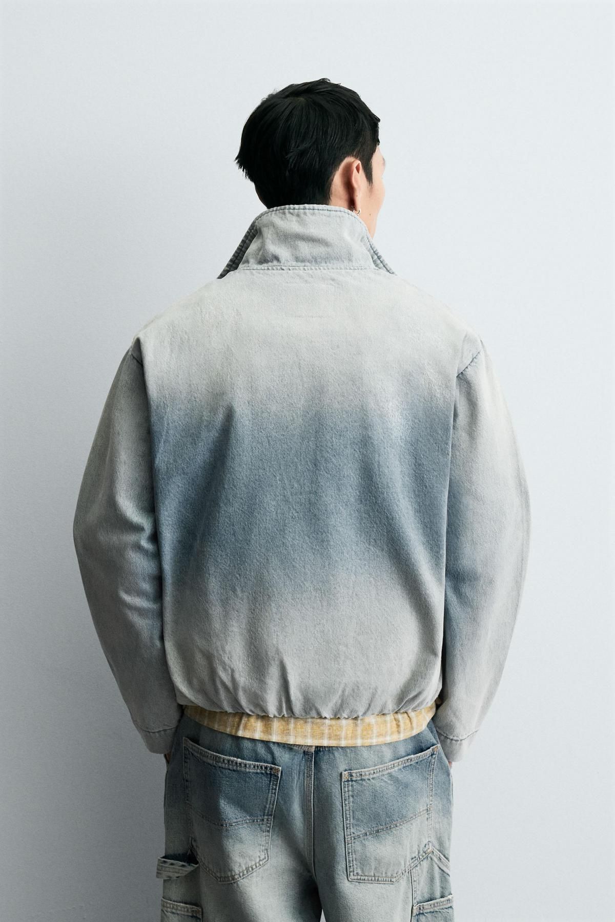 자라 워시드 테크니컬 데님 집업 재킷 3409/300 LIGHT BLUE - 상세 이미지 4