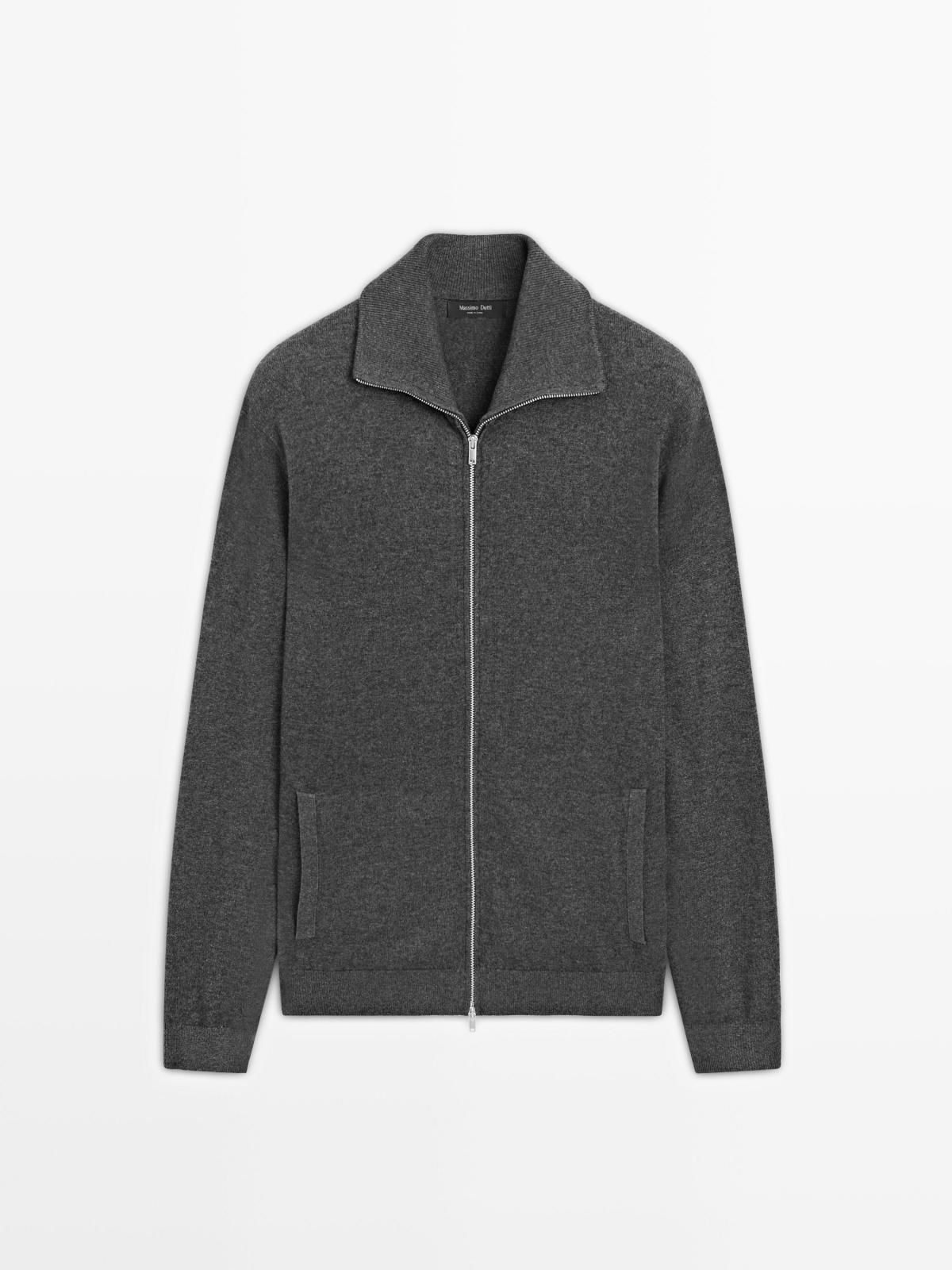마시모두띠 프리미엄 울블렌드 하이넥 집업 니트 가디건 1017/226 MEDIUM GREY - 상품 이미지