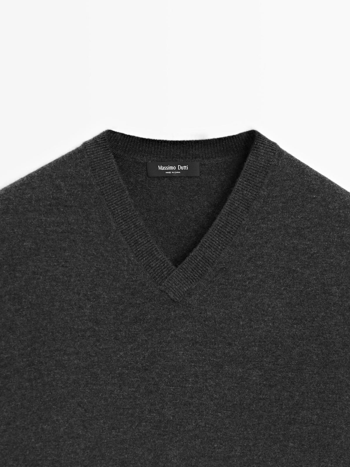 마시모두띠 다크그레이 울블렌드 브이넥 베스트 1012/240 CHARCOAL - 상세 이미지 3